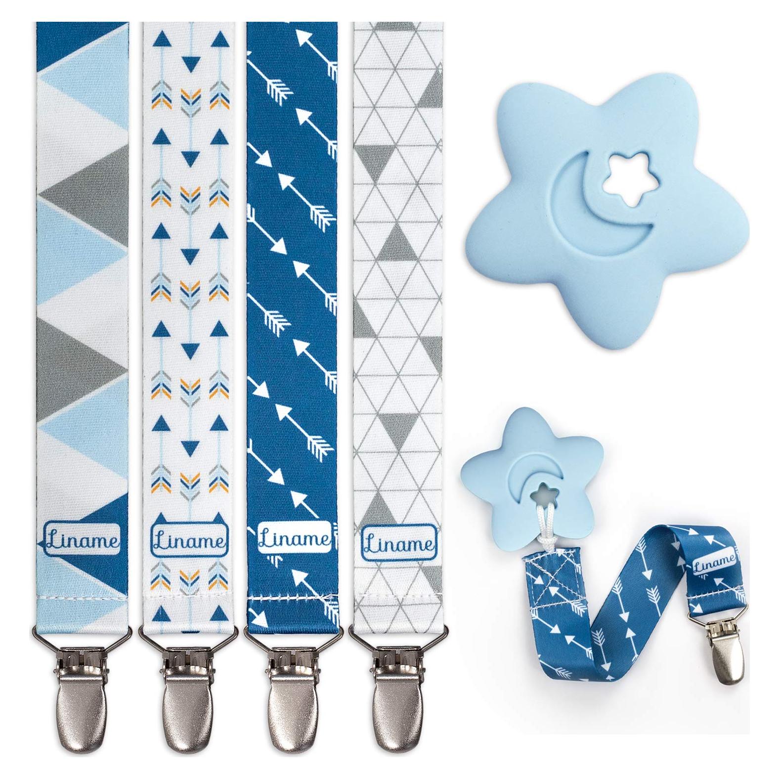 Clip de Chupete Liname Unisex con Juguete de Dentición - 4 Piezas