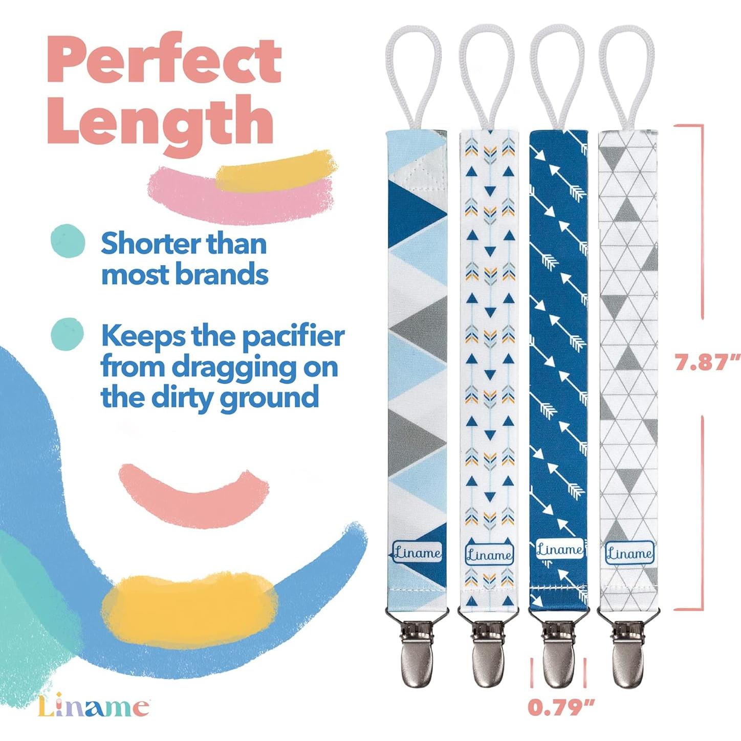 Clip de Chupete Liname Unisex con Juguete de Dentición - 4 Piezas