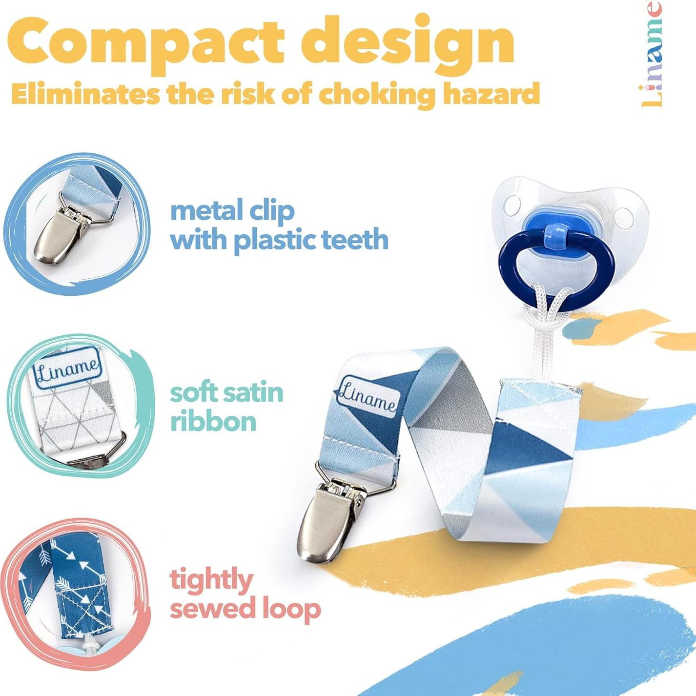 Clip de Chupete Liname Unisex con Juguete de Dentición - 4 Piezas