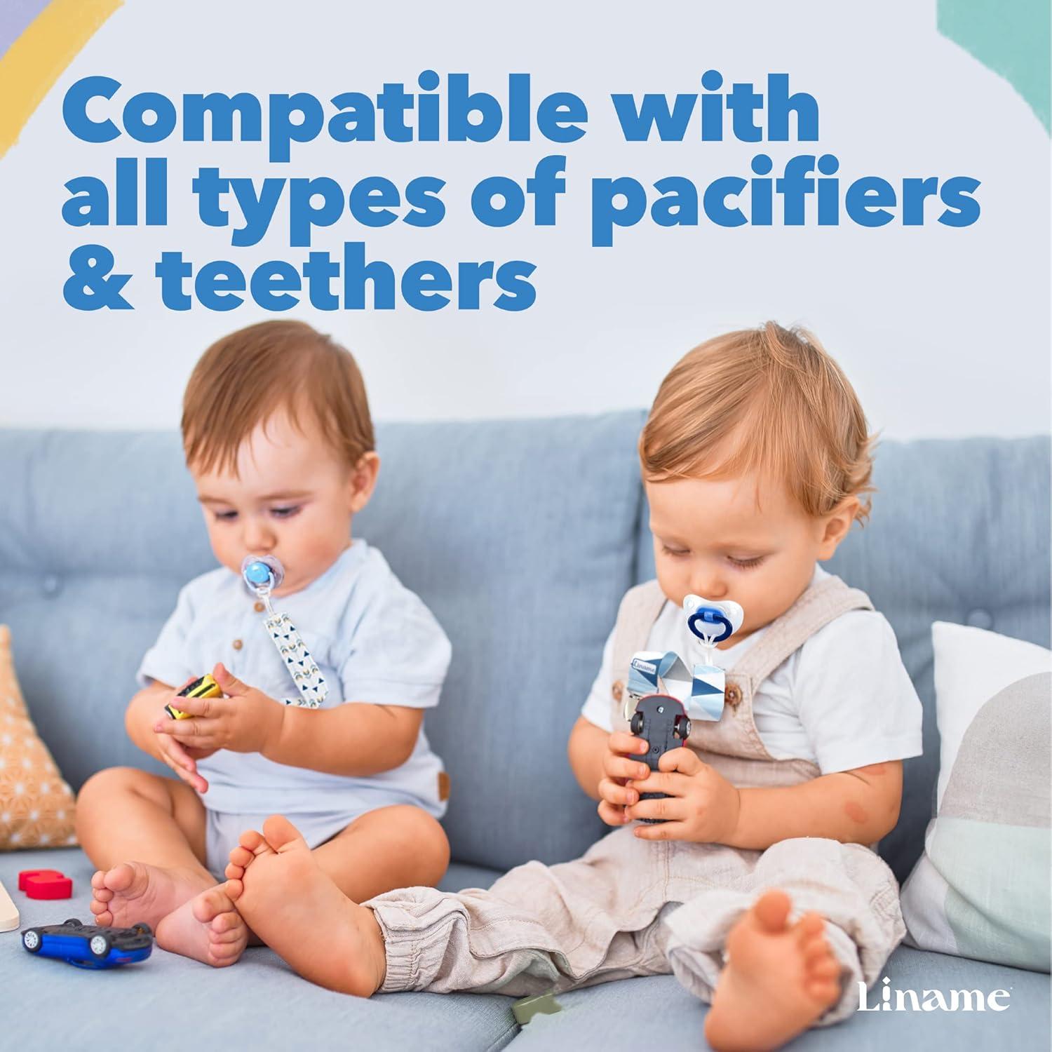 Clip de Chupete Liname Unisex con Juguete de Dentición - 4 Piezas