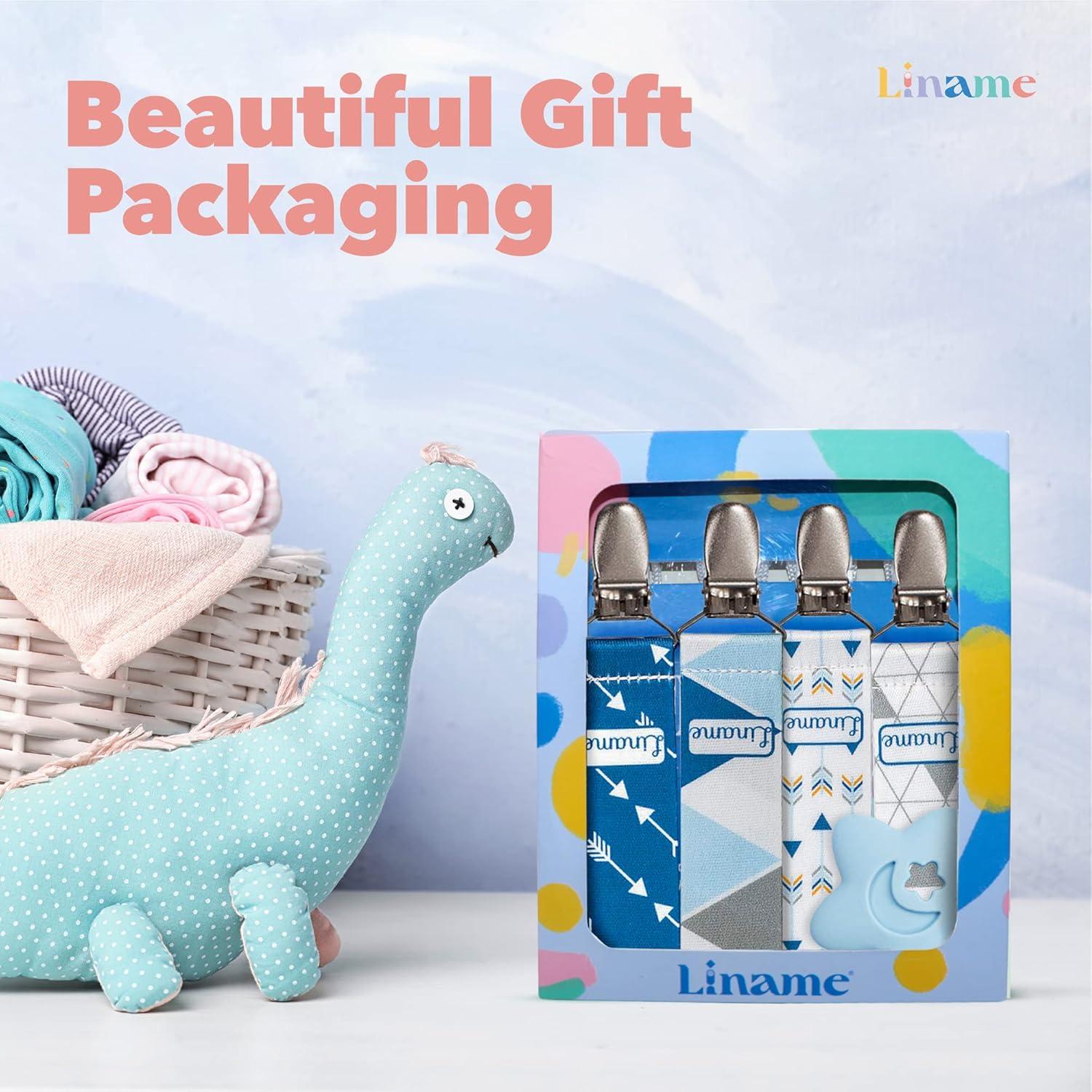 Clip de Chupete Liname Unisex con Juguete de Dentición - 4 Piezas