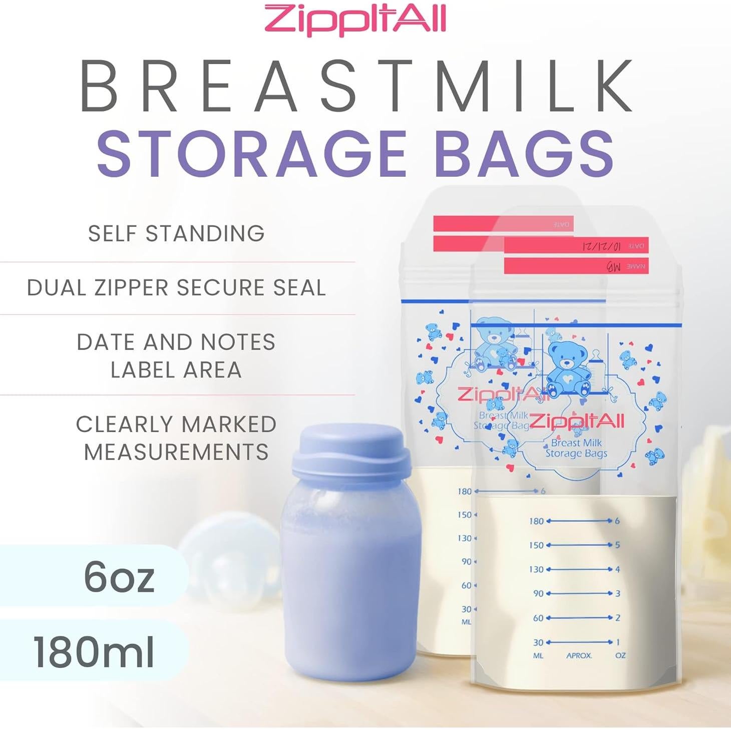 Bolsas de Almacenamiento de Leche Materna DiRose 170 ml - 50 Unidades