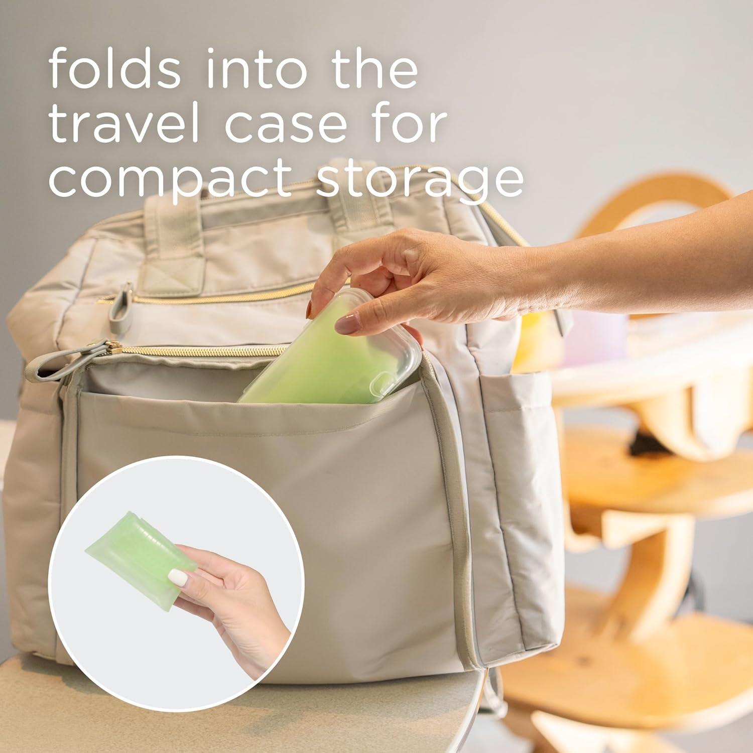 Babero de Silicona Olababy con Estuche de Viaje - Arándano