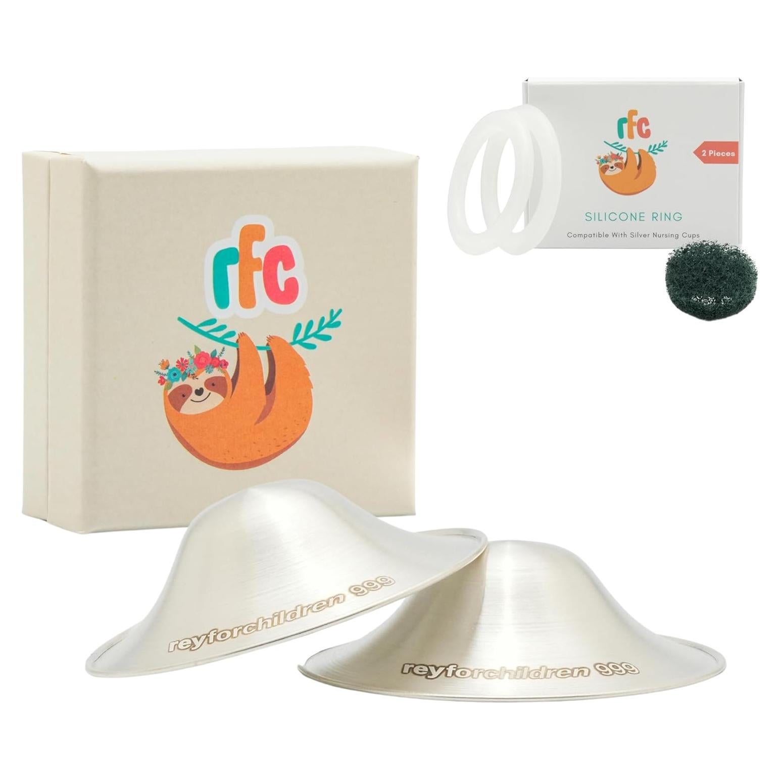 Tazas de Lactancia de Plata 999 RFC - Kit XL con Silicona
