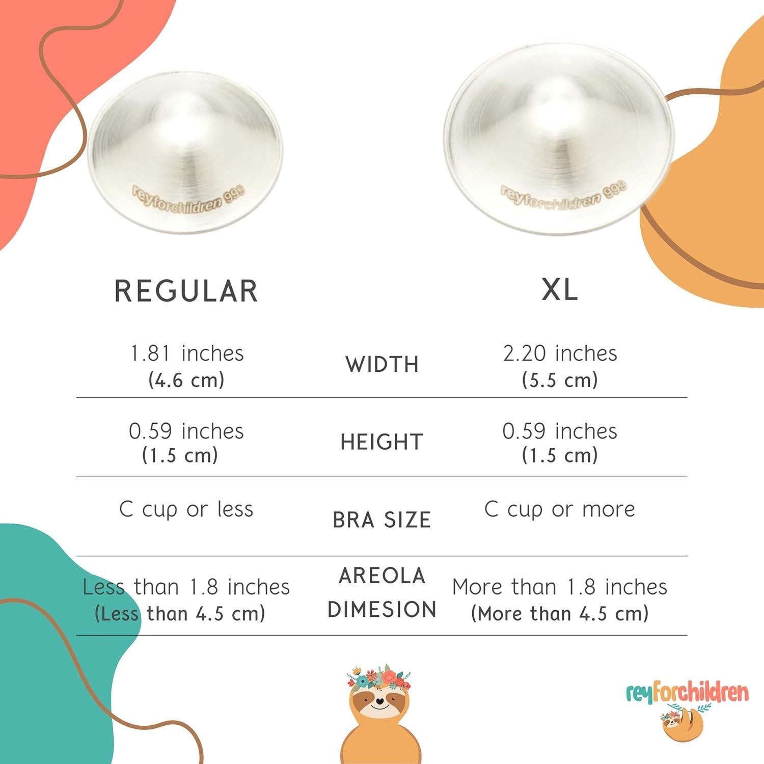 Tazas de Lactancia de Plata 999 RFC - Kit XL con Silicona