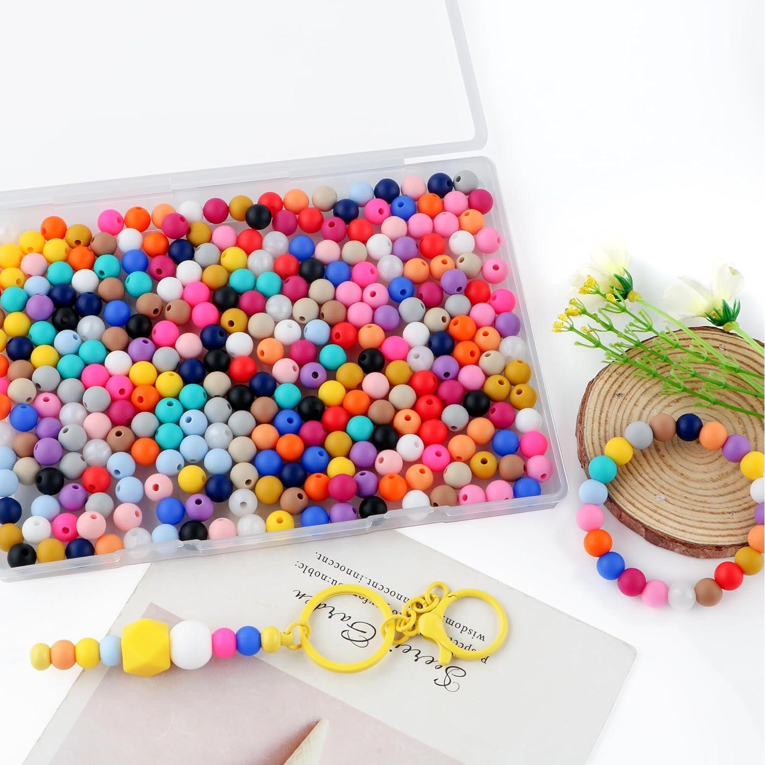 300 Perlas de Silicona Redondas 9mm HHCFAST Multicolor