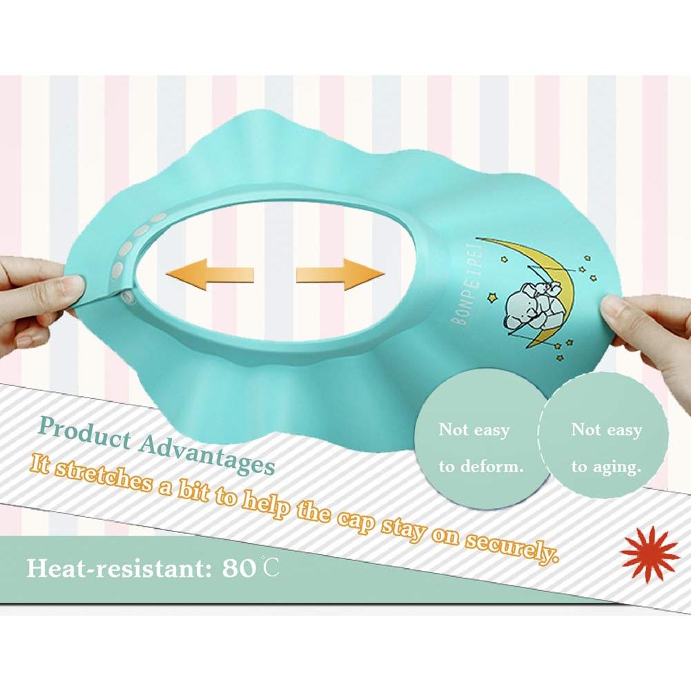 Gorro de Baño Ajustable Bonpeiei 2 Pcs EVA Impermeable