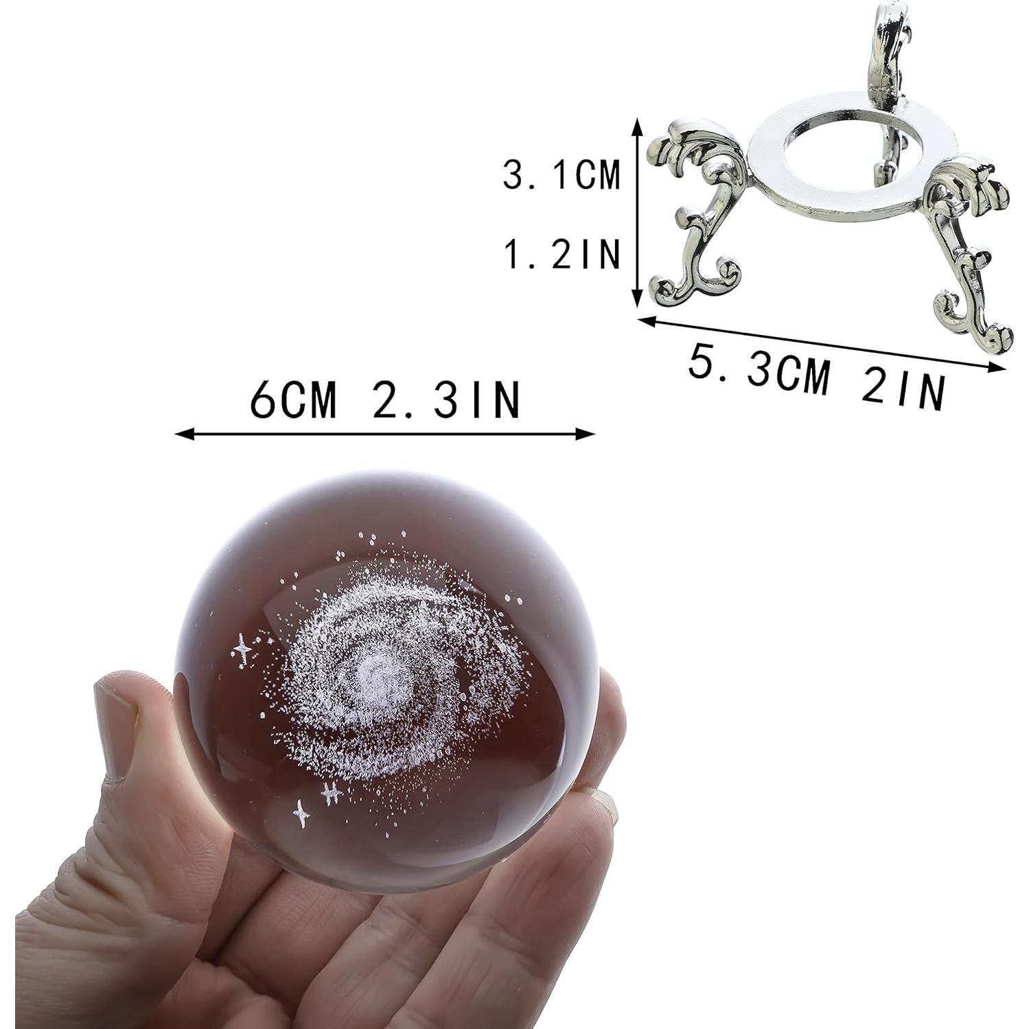 Esfera de Cristal 60mm Galaxia H&D HYALINE & DORA con Soporte