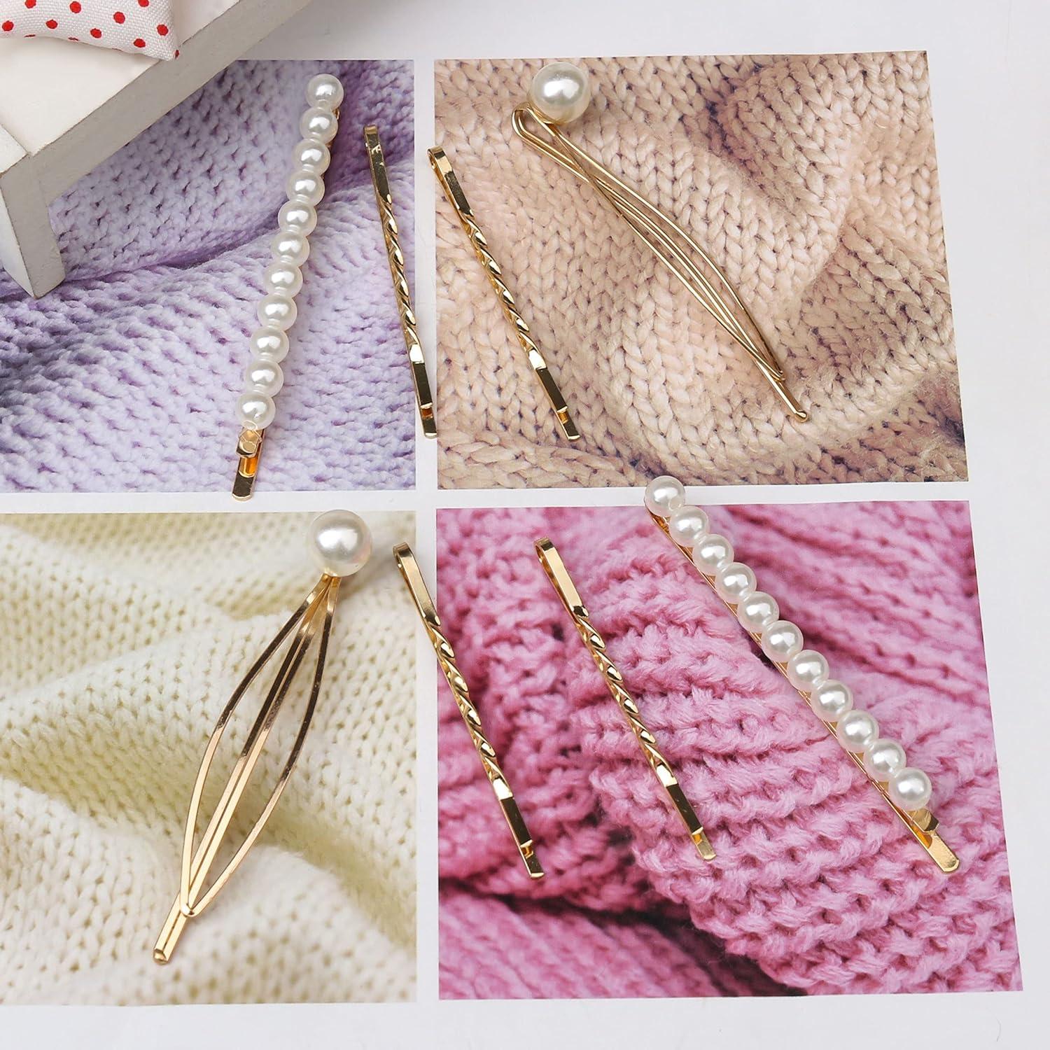 16 Pinzas de Pelo Geométricas Doradas SUMAJU - Clips Elegantes