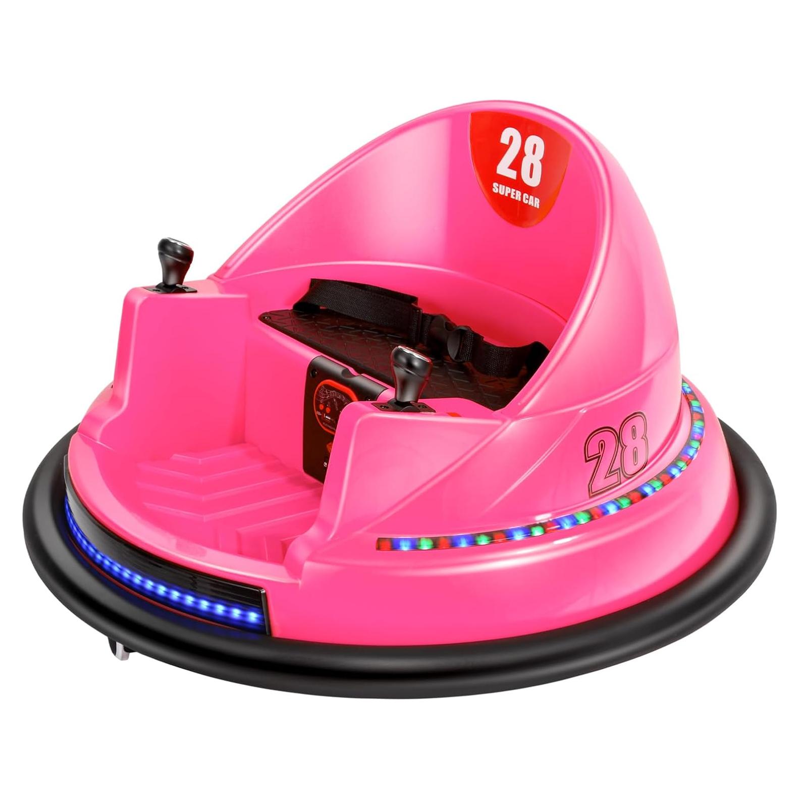 Coche de Choque Eléctrico BROAGE 6V Rosa 360° Control Remoto