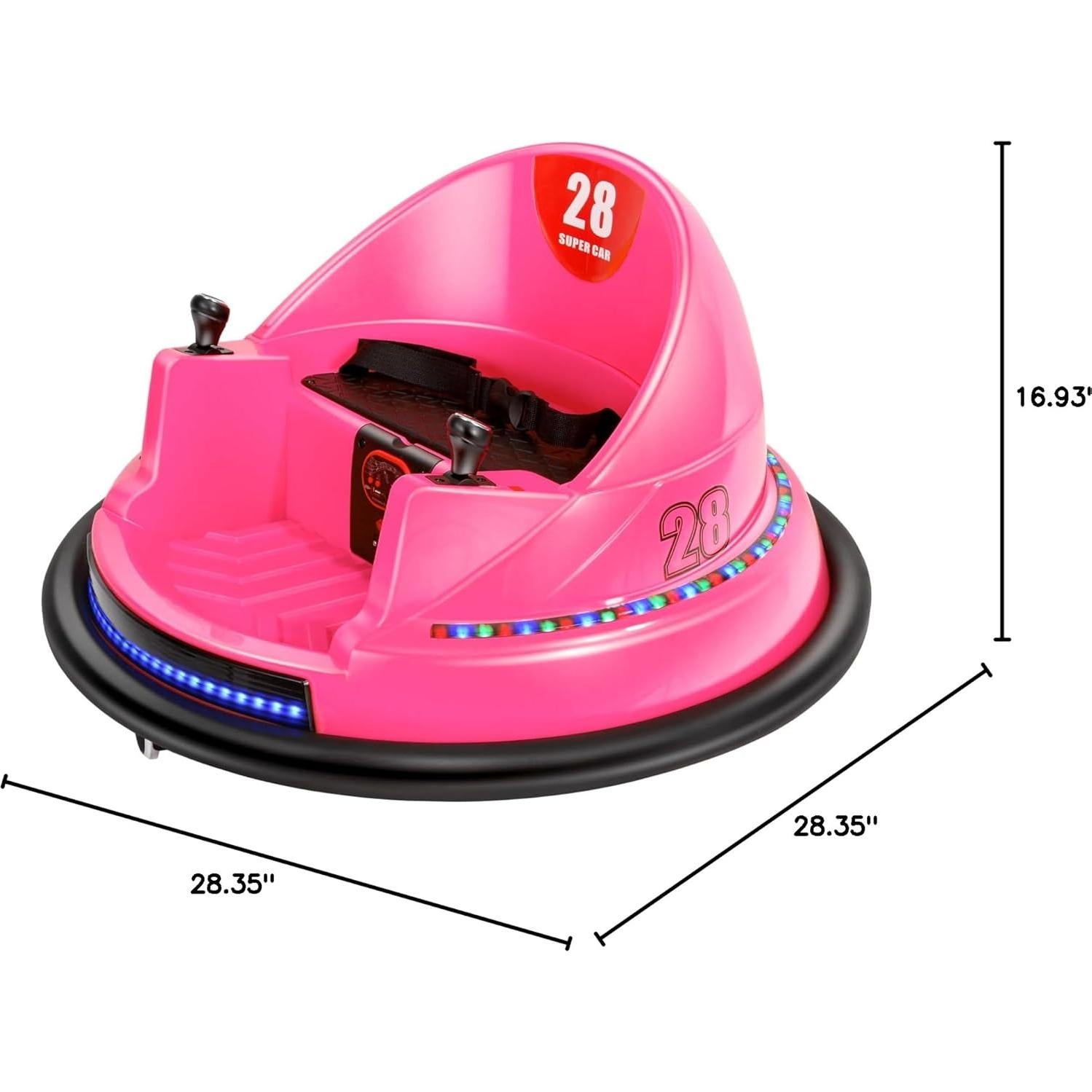 Coche de Choque Eléctrico BROAGE 6V Rosa 360° Control Remoto