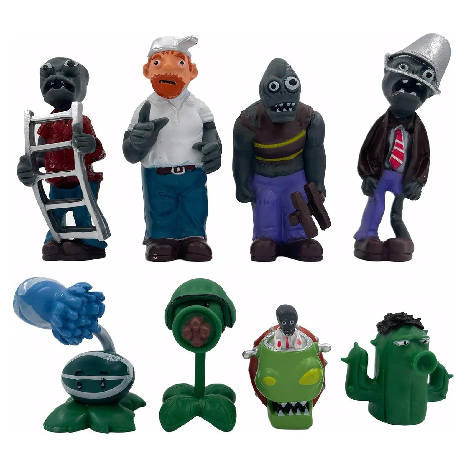 Conjunto de 8 Figuras Plantas vs Zombies PVC 4-8 cm