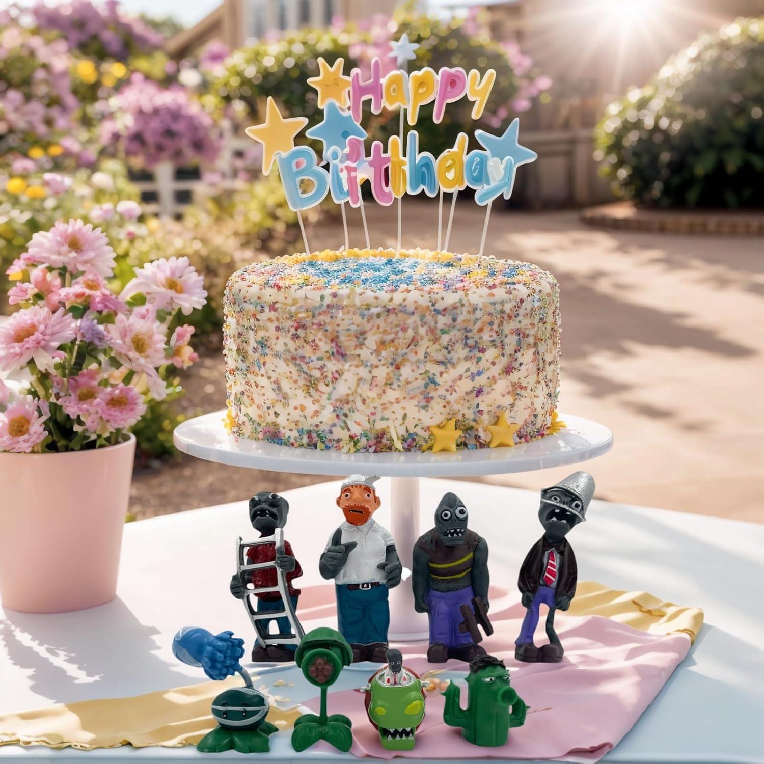 Conjunto de 8 Figuras Plantas vs Zombies PVC 4-8 cm