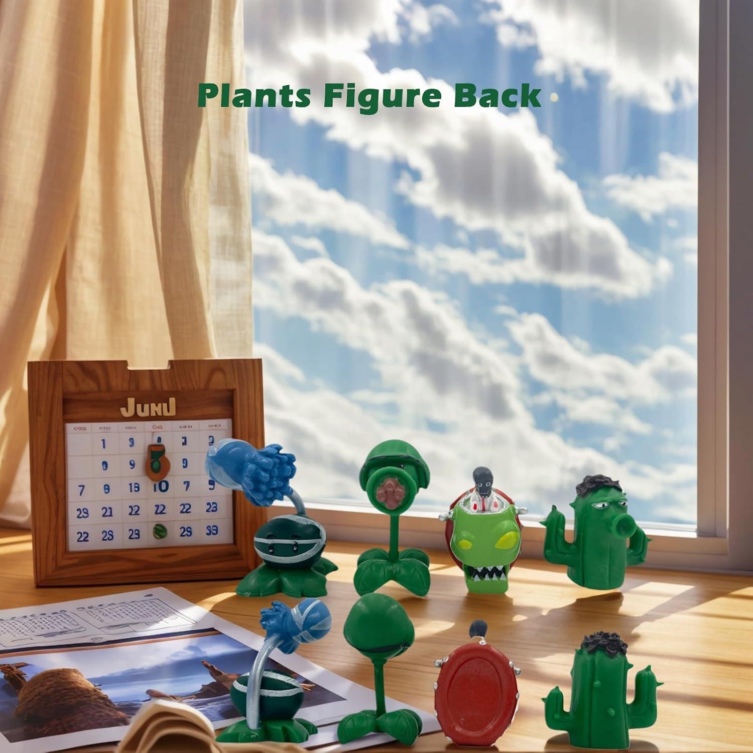 Conjunto de 8 Figuras Plantas vs Zombies PVC 4-8 cm