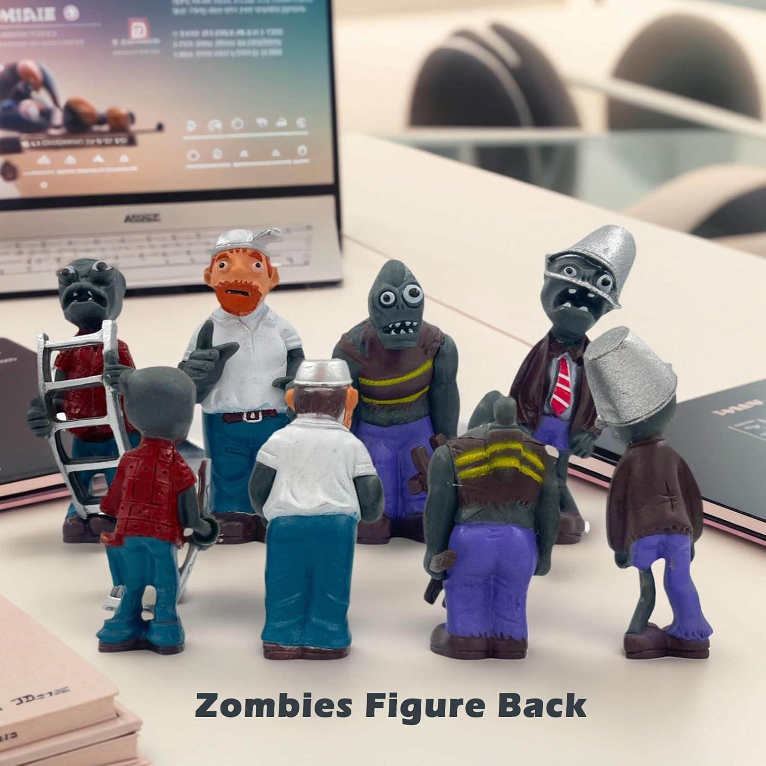 Conjunto de 8 Figuras Plantas vs Zombies PVC 4-8 cm