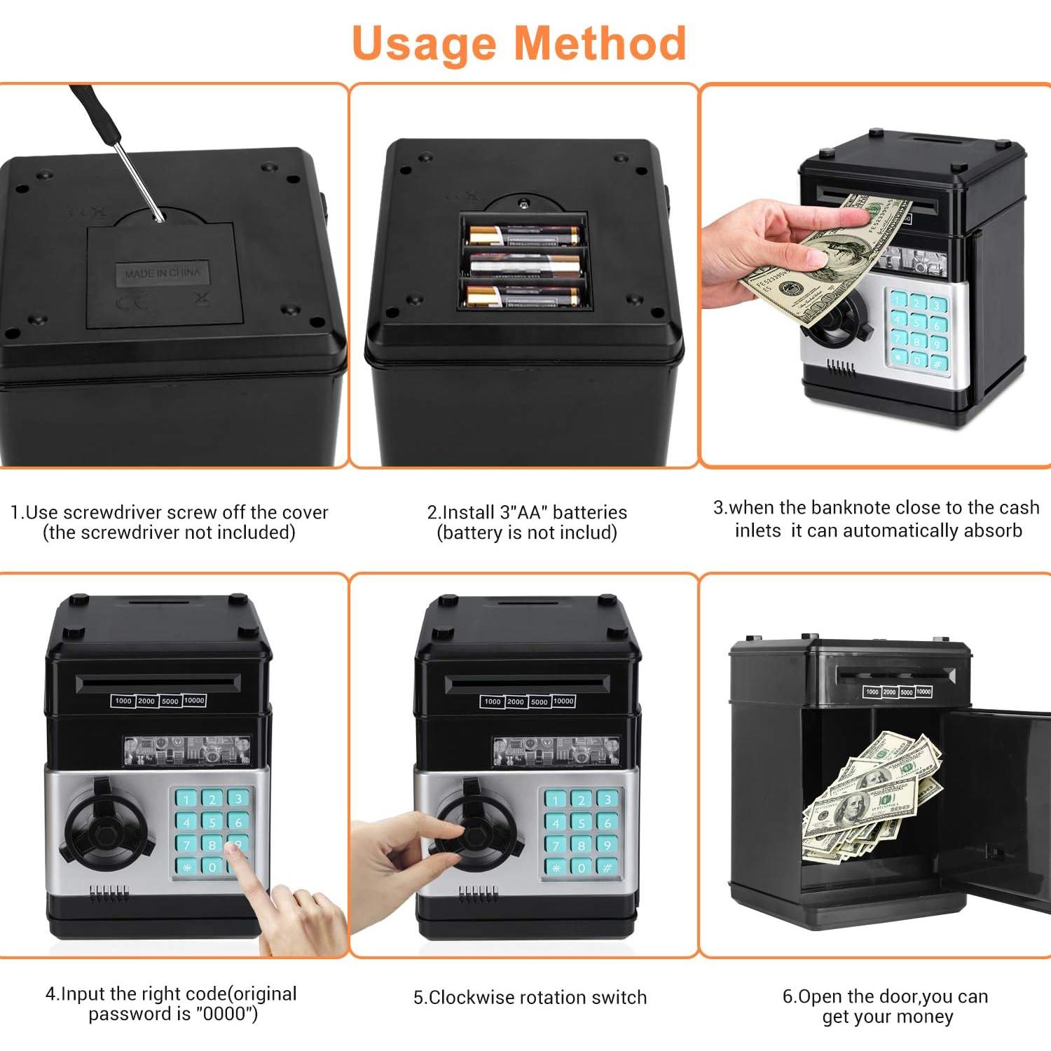 Alcancía Electrónica Adevena con Contraseña y Rodillo Automático