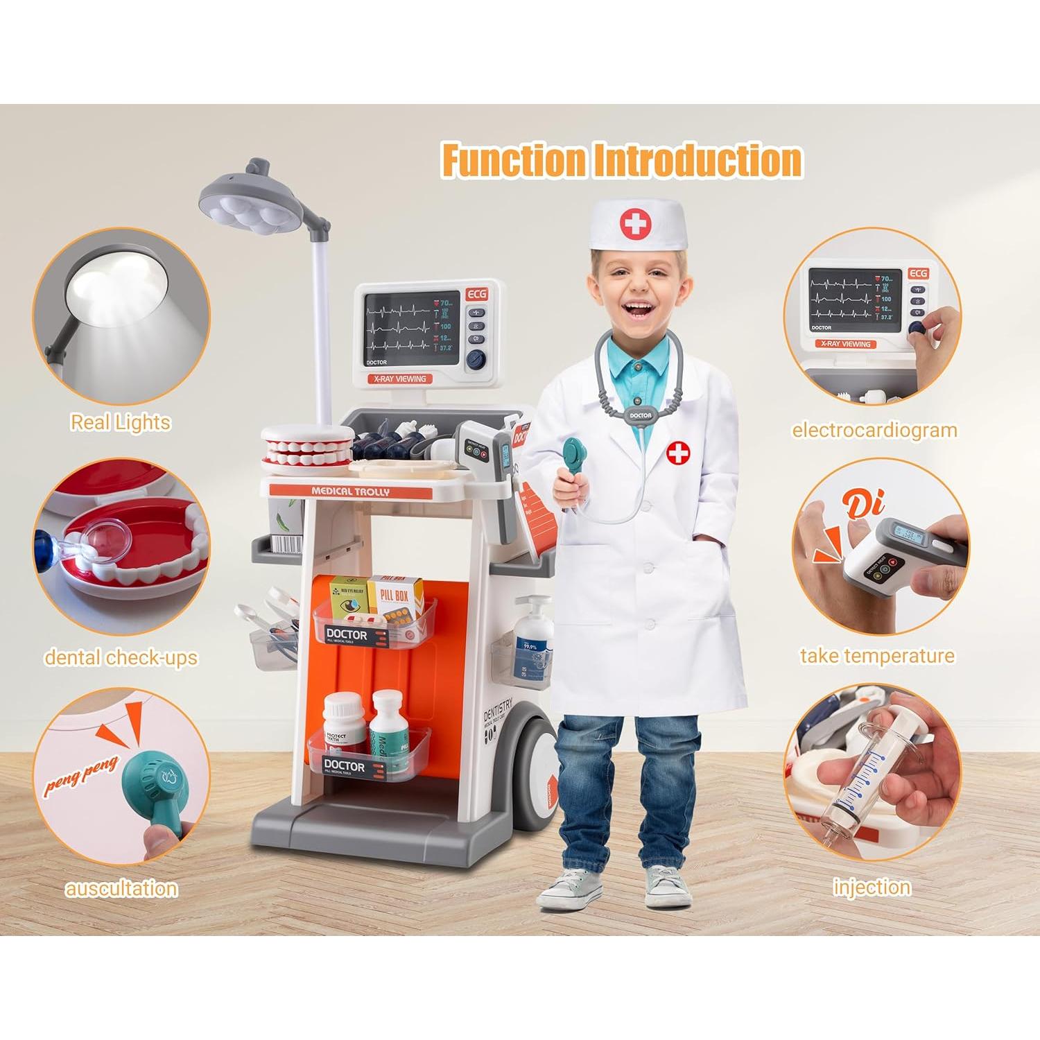 Juego de Doctor POFJOEQ 30 Piezas con Luces y Sonidos