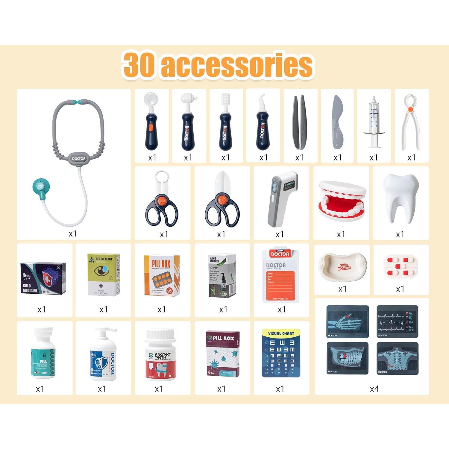 Juego de Doctor POFJOEQ 30 Piezas con Luces y Sonidos