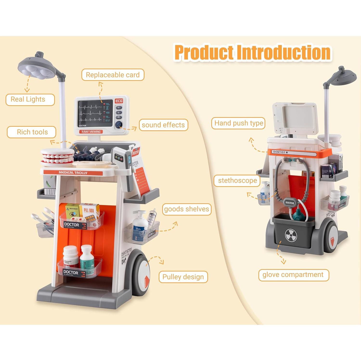 Juego de Doctor POFJOEQ 30 Piezas con Luces y Sonidos