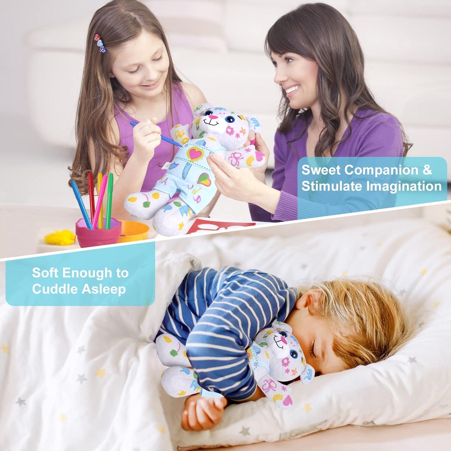 Juguete de Peluche para Colorear Oso Azul DRAWMYTOY 23.9x18cm