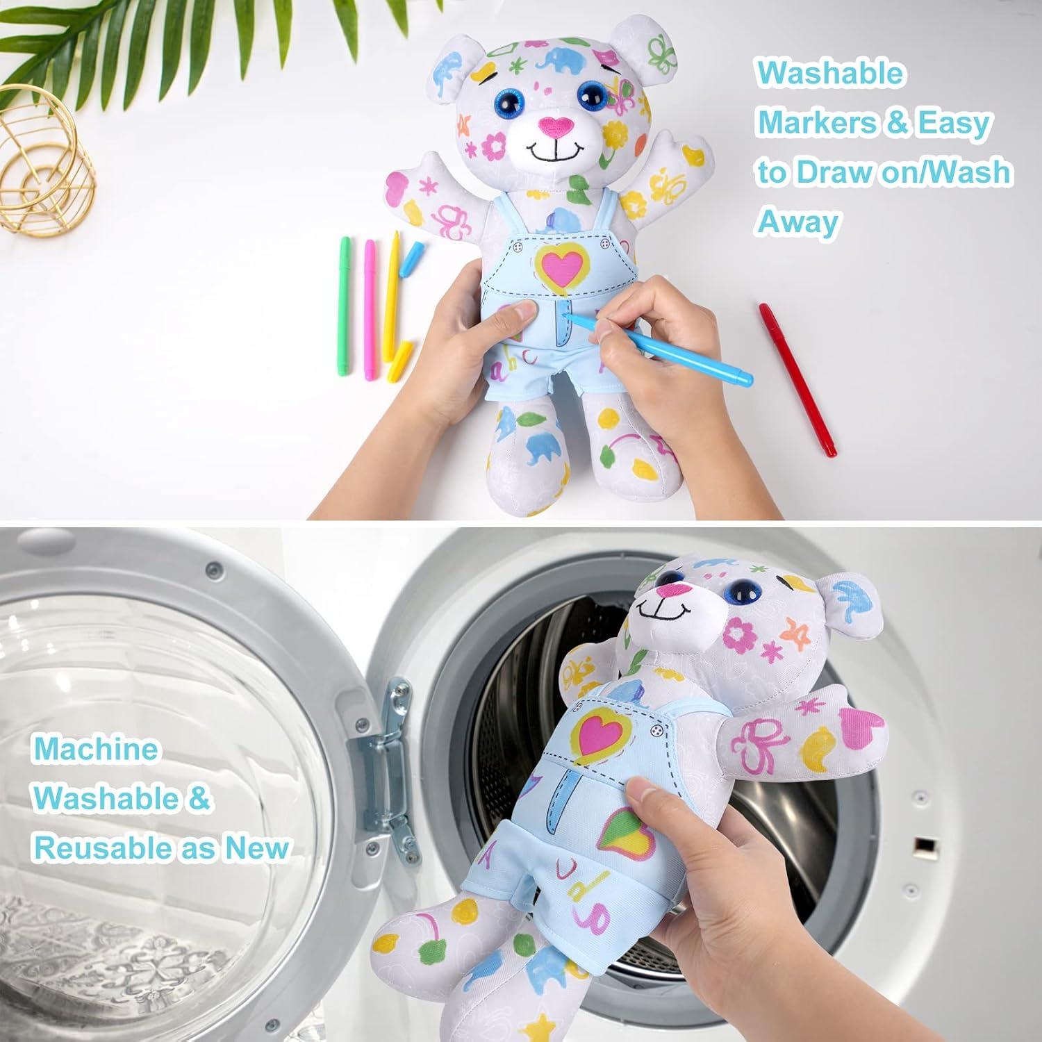 Juguete de Peluche para Colorear Oso Azul DRAWMYTOY 23.9x18cm