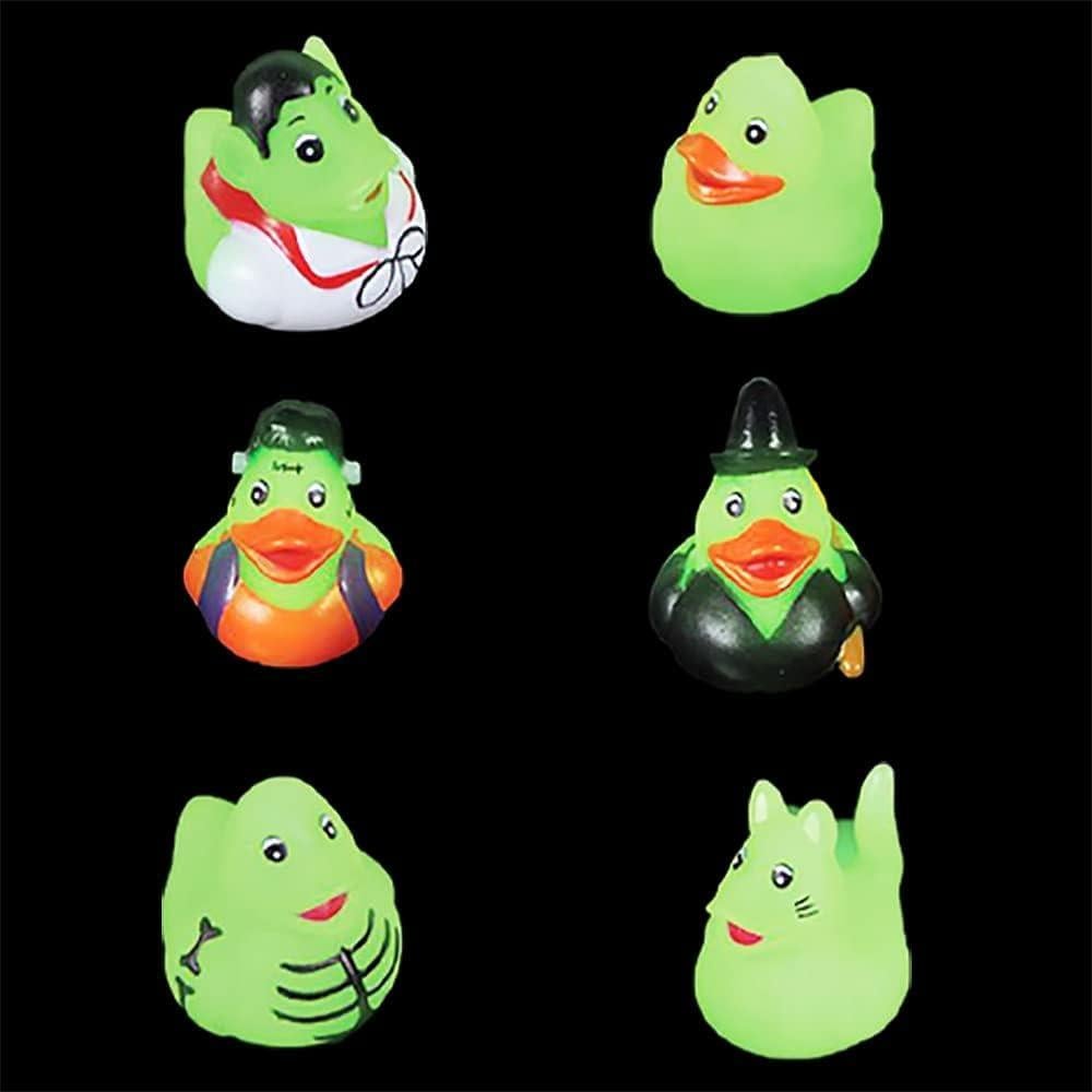Patitos de goma zombie Halloween que brillan en la oscuridad - 12 unidades