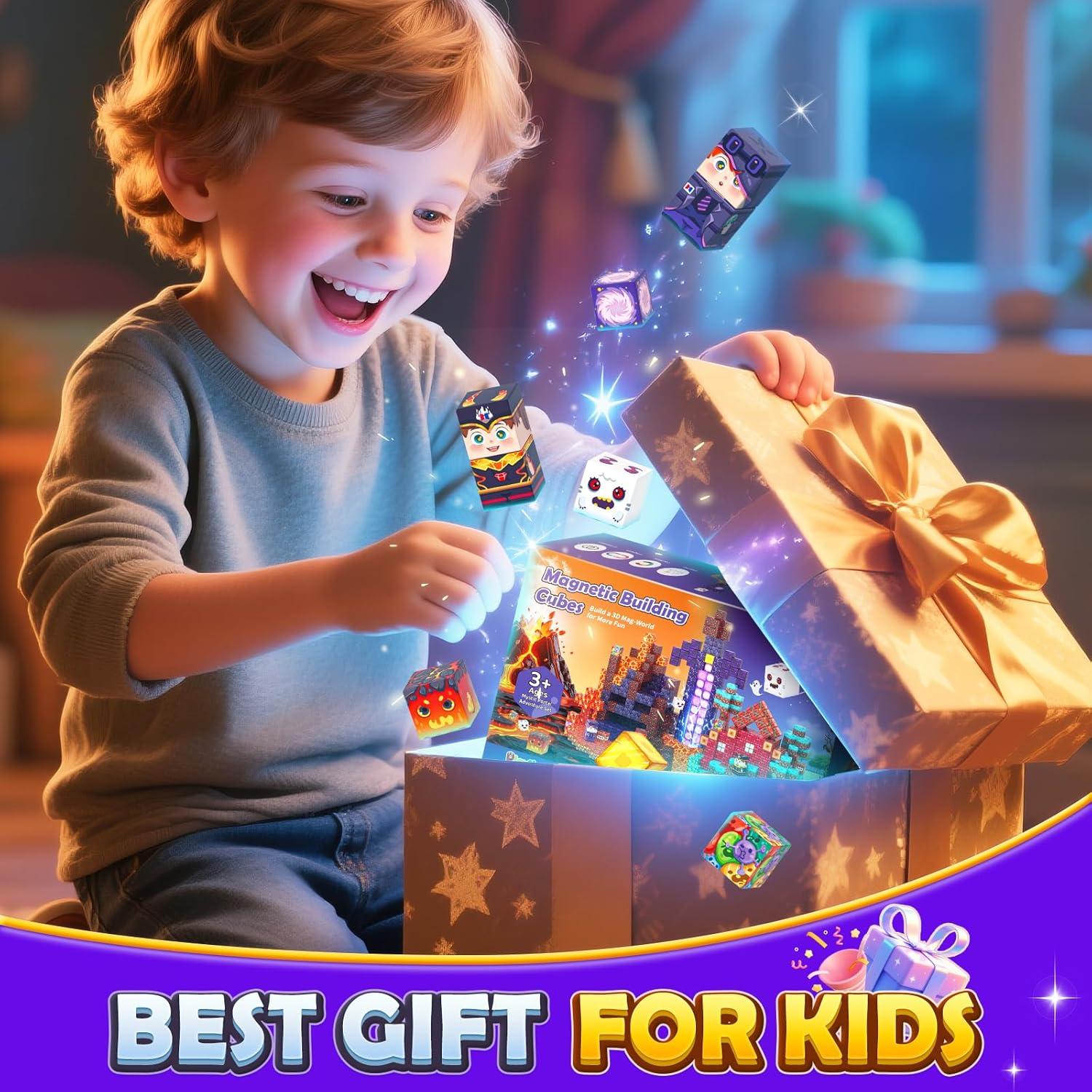 154 Piezas Bloques Magnéticos Playtigo Portal del Bosque