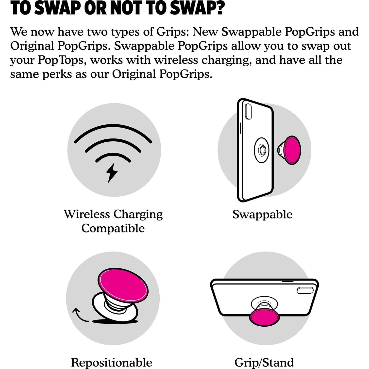 PopSockets Agarre Adhesivo Orquídea Cristal - Soporte Teléfono