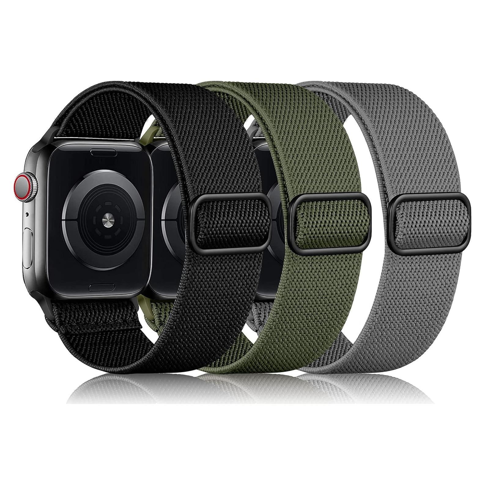 Banda Elástica de Nylon DaQin para Apple Watch 3 Pack 38-49mm