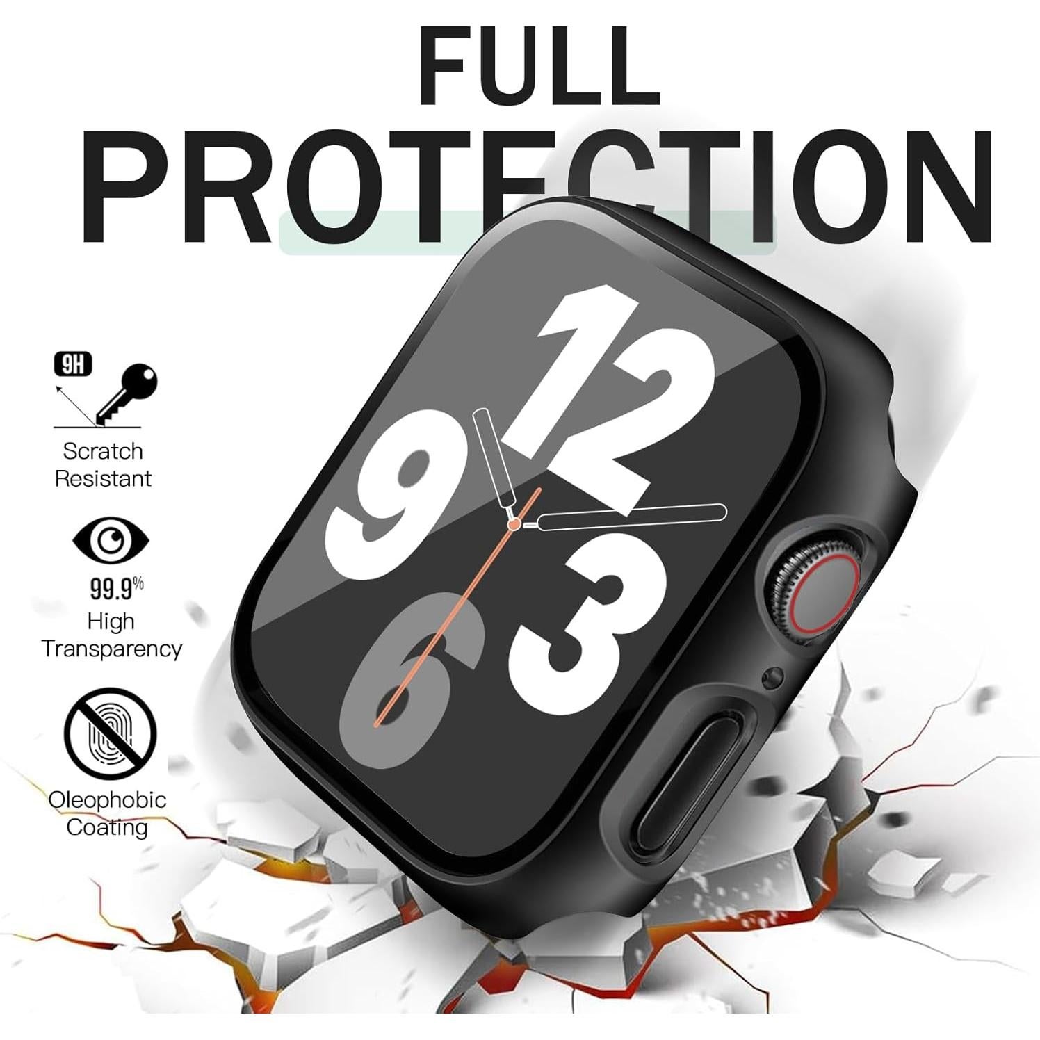 Funda Dura JR.DM 38mm para Apple Watch Series 3/2/1 - Negro