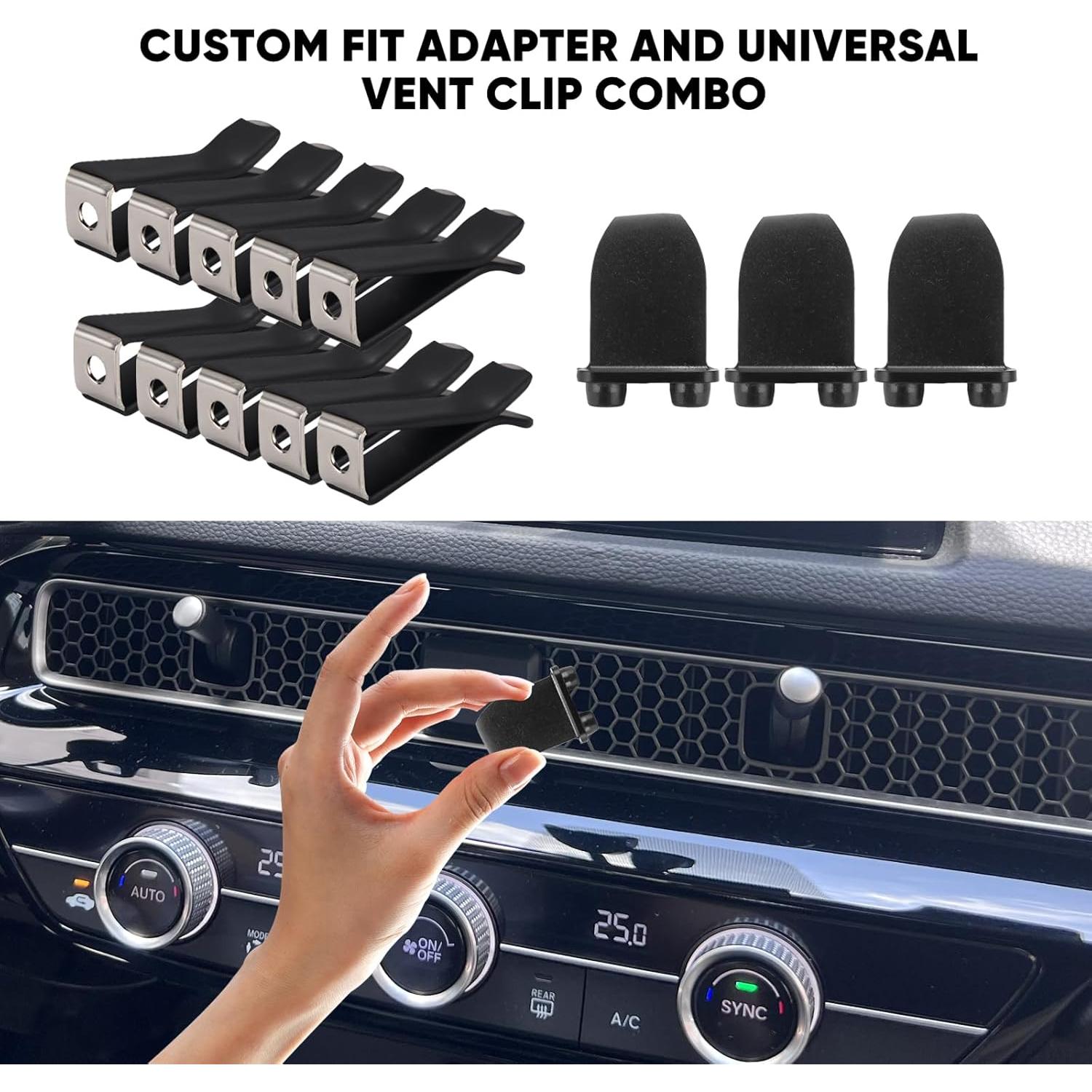 10 Clips de Ventilación + 3 Adaptadores Honda Civic 11ª Gen