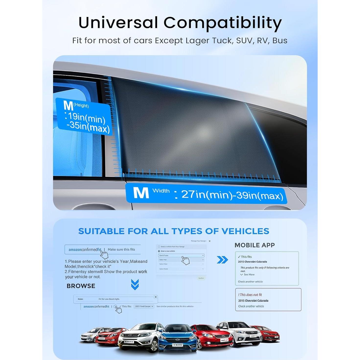 Sombrilla para Ventanas de Auto DooGooCoo Mediana UV 100%