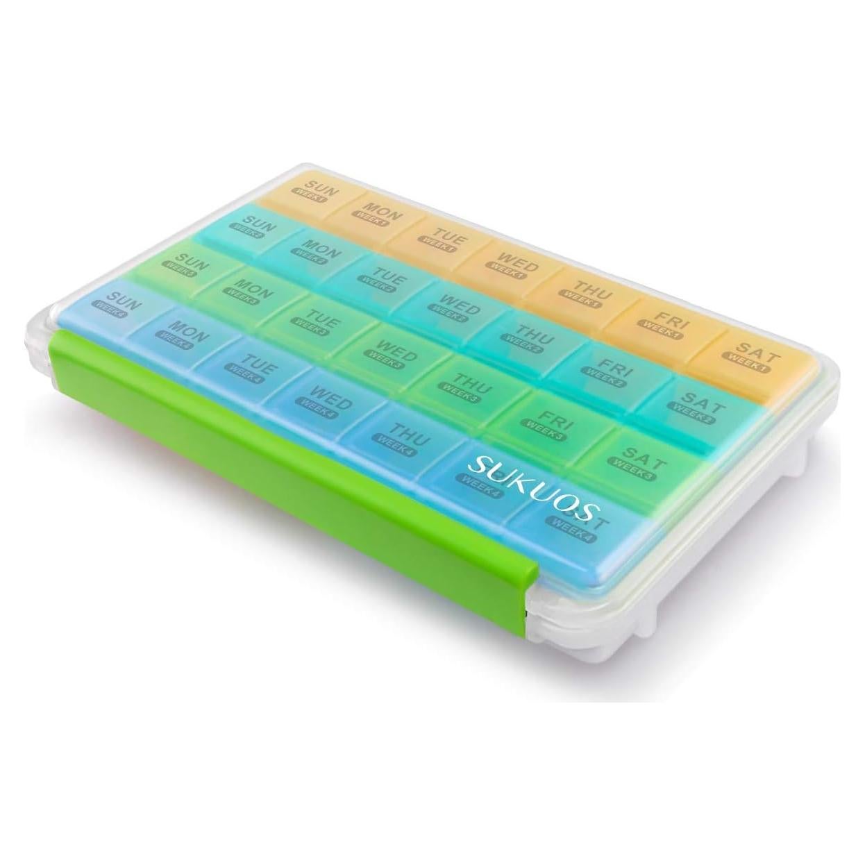 Organizador de Pastillas Mensual Sukuos 28 Días a Prueba de Humedad