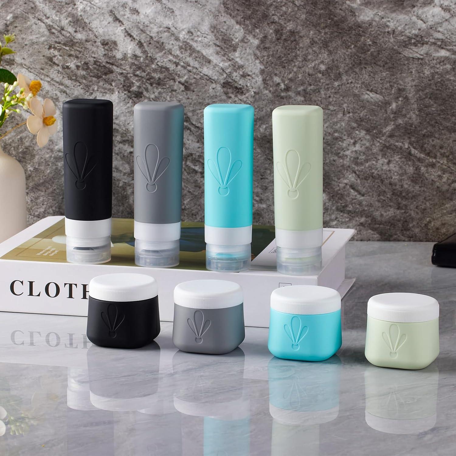 Set de Botellas de Viaje INSFIT 8 Piezas 90ml y Tarros 60ml