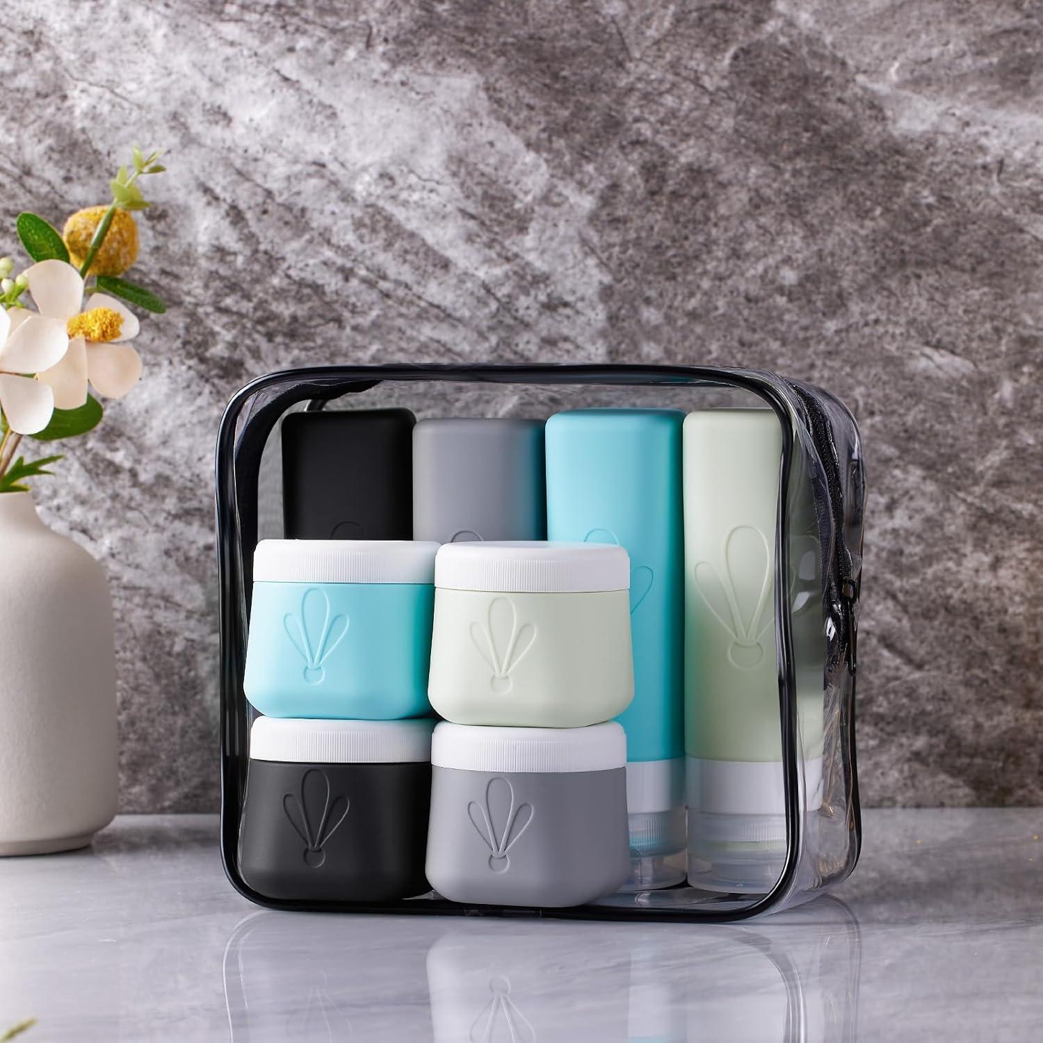 Set de Botellas de Viaje INSFIT 8 Piezas 90ml y Tarros 60ml