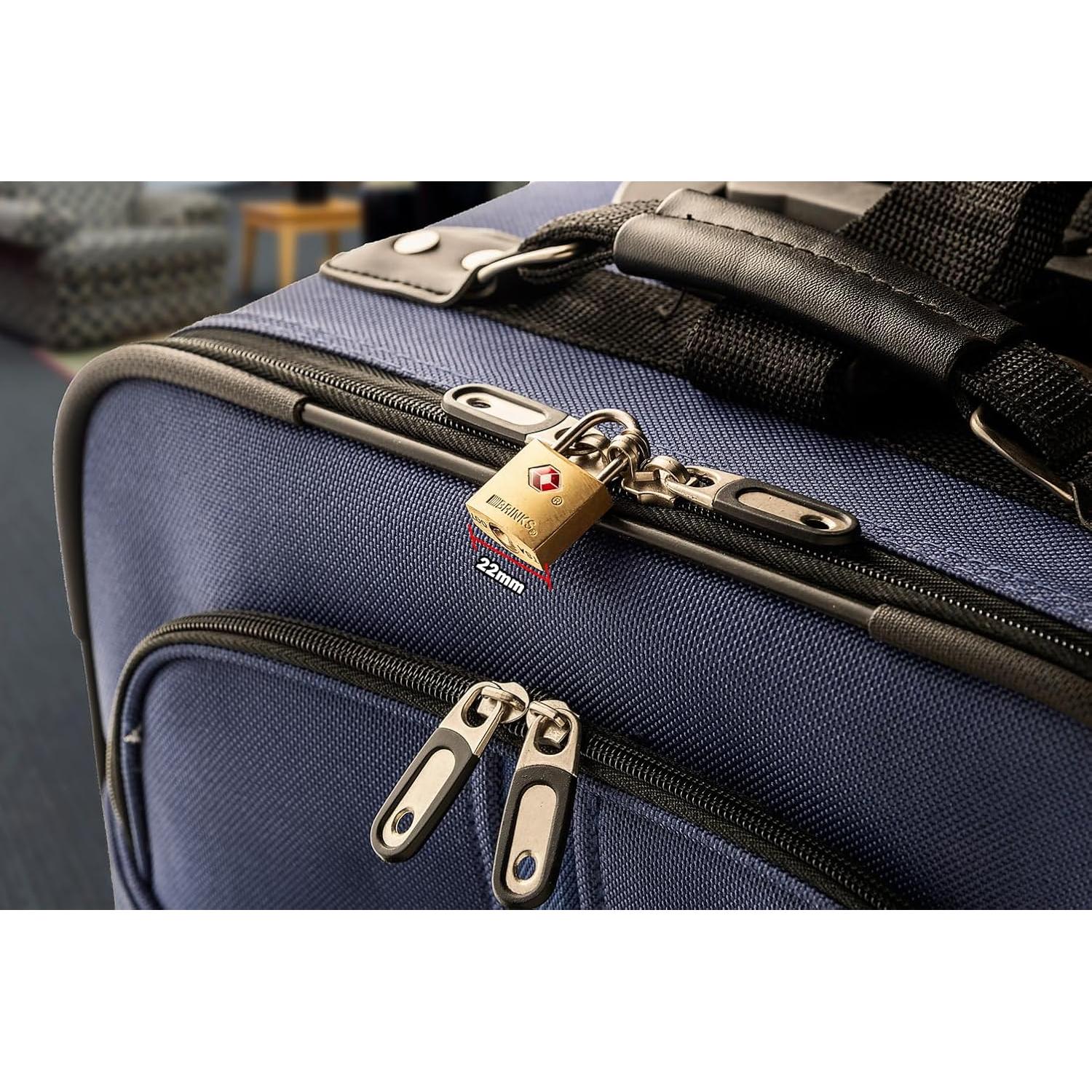 Candado TSA BRINKS 22mm Latón Sólido Niquelado Paquete 2