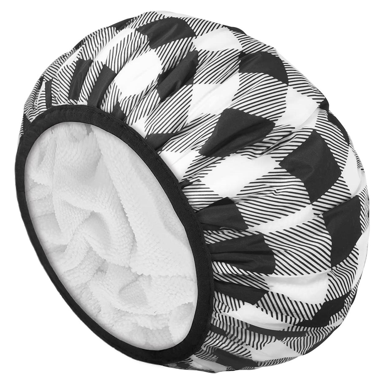 Gorro de Ducha Auban XL Impermeable Doble Capa Cuadrícula