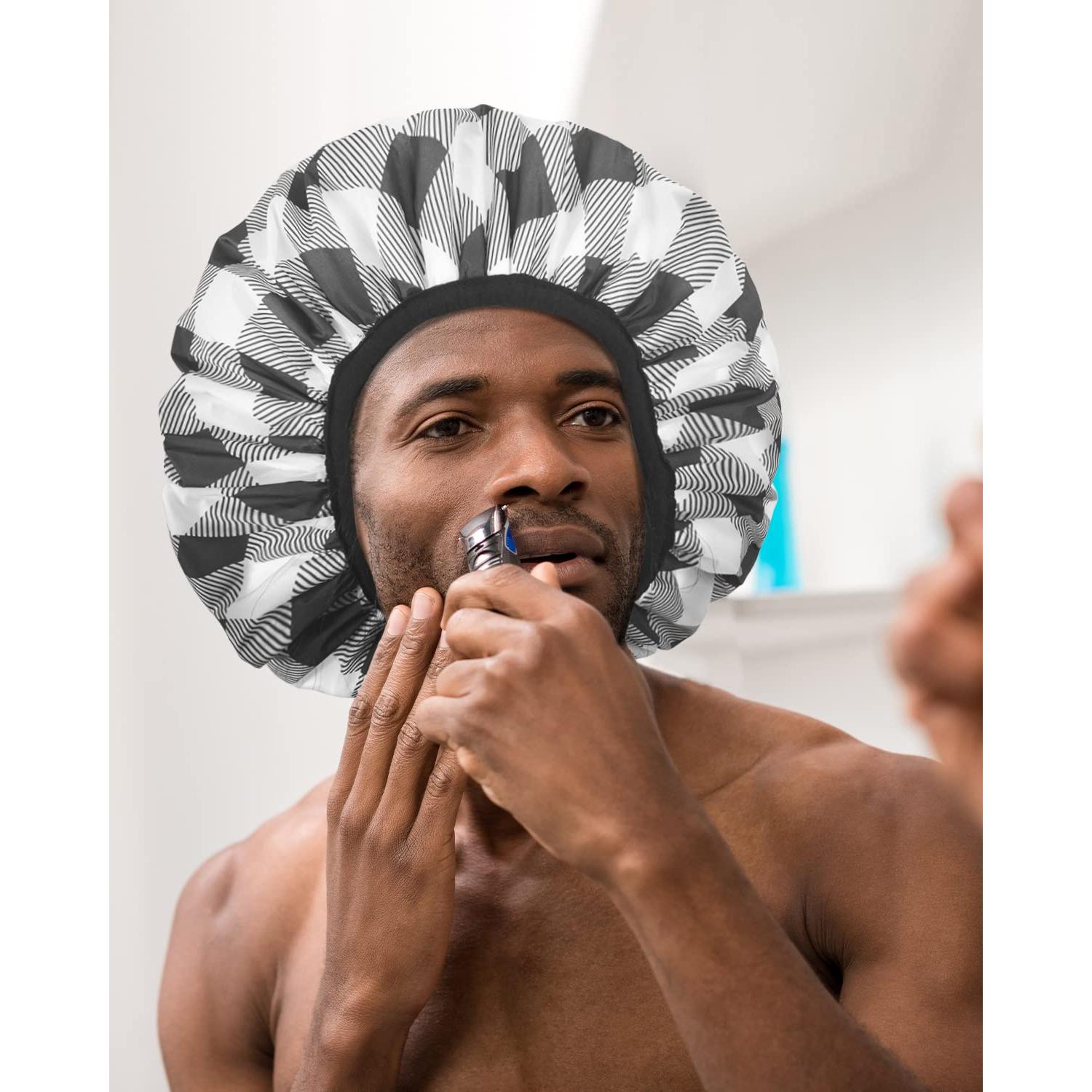 Gorro de Ducha Auban XL Impermeable Doble Capa Cuadrícula