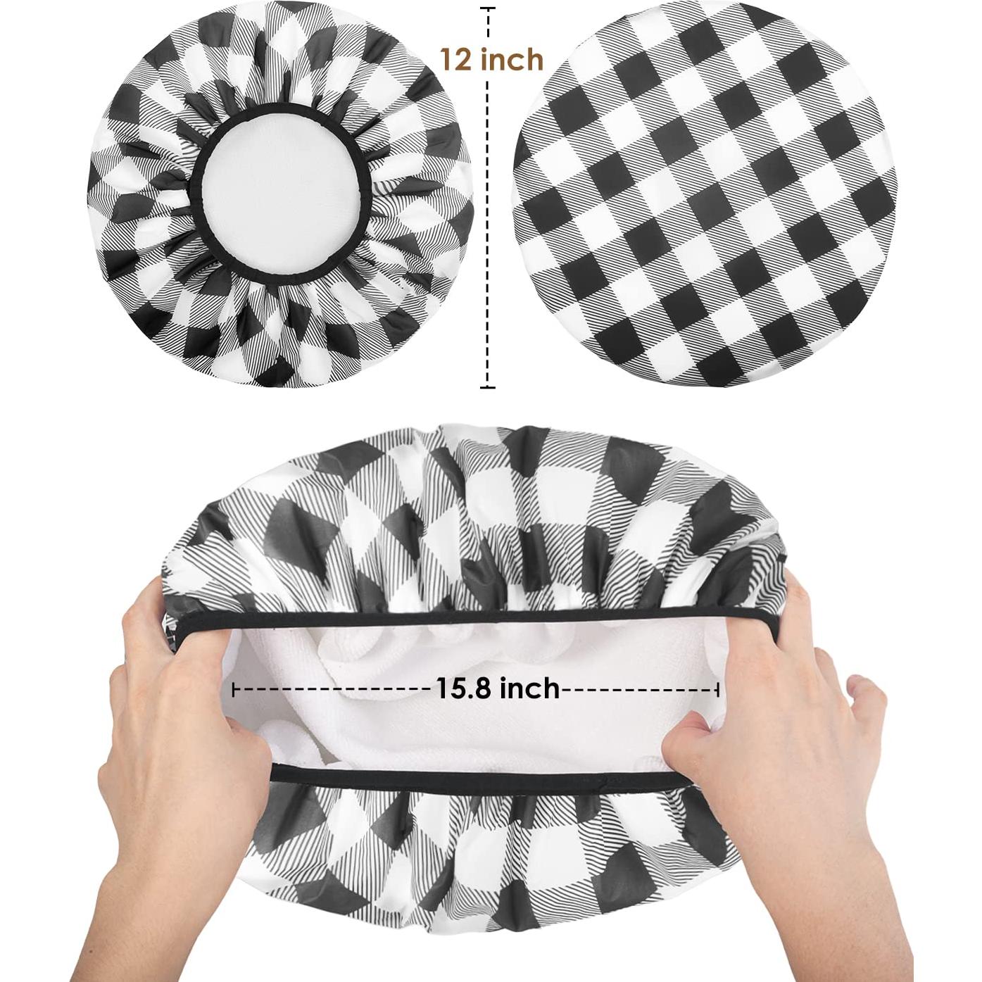 Gorro de Ducha Auban XL Impermeable Doble Capa Cuadrícula