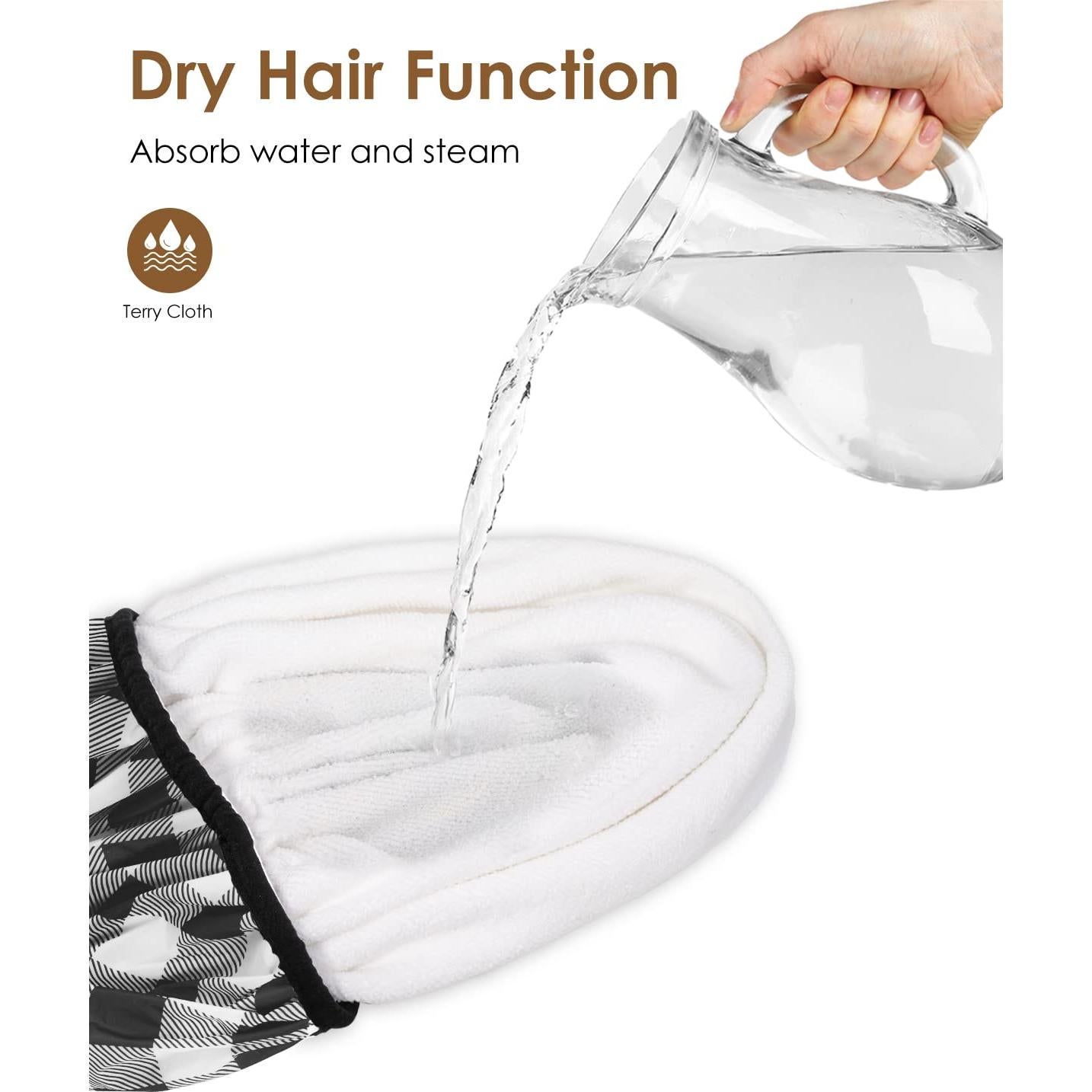 Gorro de Ducha Auban XL Impermeable Doble Capa Cuadrícula