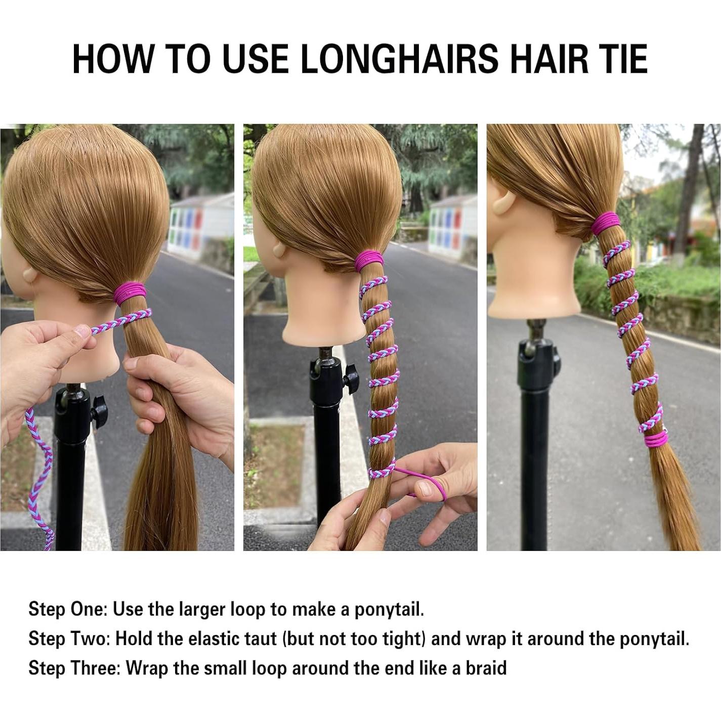 2 Bandas de Pelo Elásticas SISYOUP Aqua 63.5cm y 88.9cm