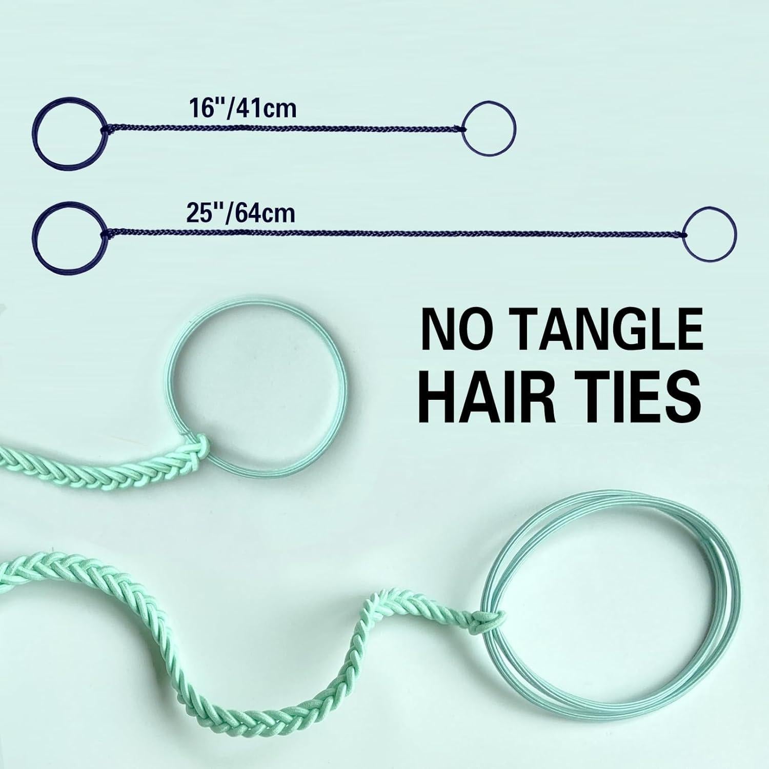 2 Bandas de Pelo Elásticas SISYOUP Aqua 63.5cm y 88.9cm