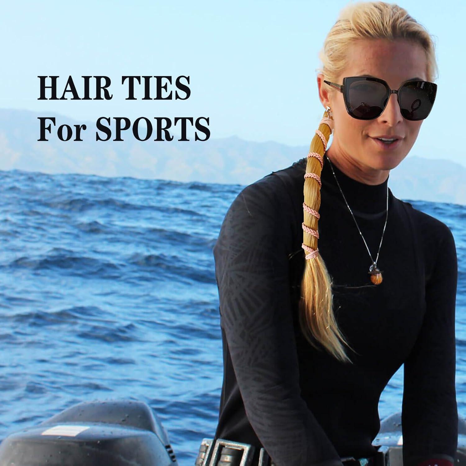 2 Bandas de Pelo Elásticas SISYOUP Aqua 63.5cm y 88.9cm