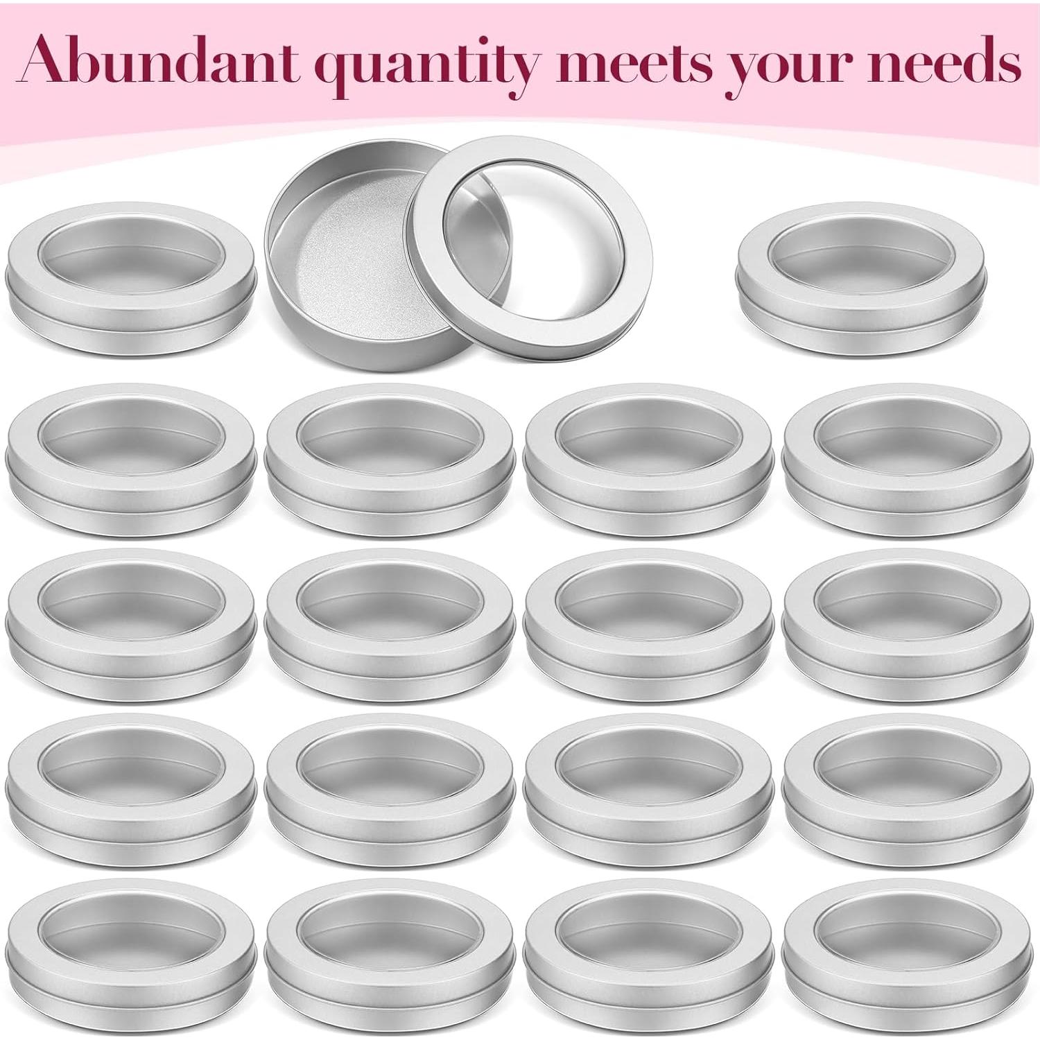 Latas de Metal Redondas 4 oz TecUnite - 24 Piezas para Especias