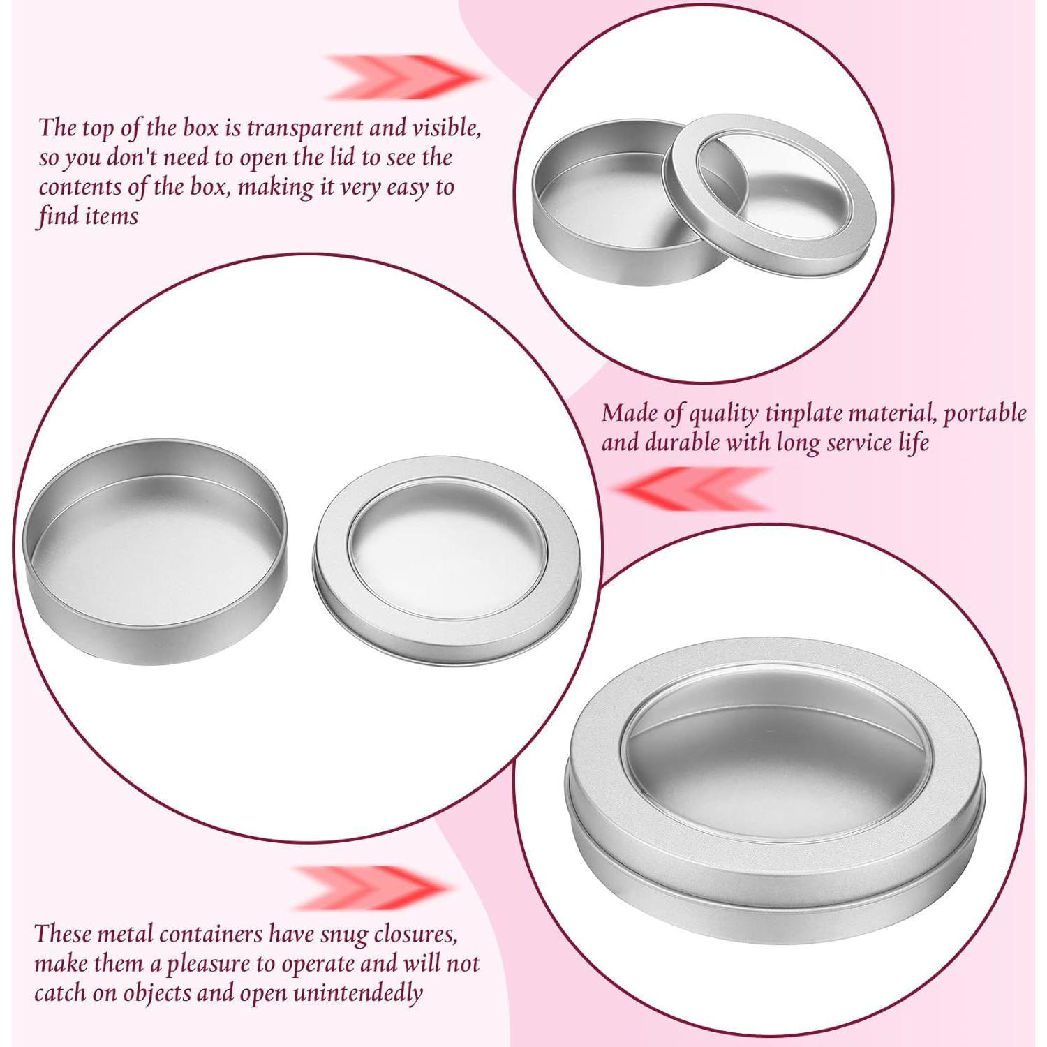 Latas de Metal Redondas 4 oz TecUnite - 24 Piezas para Especias