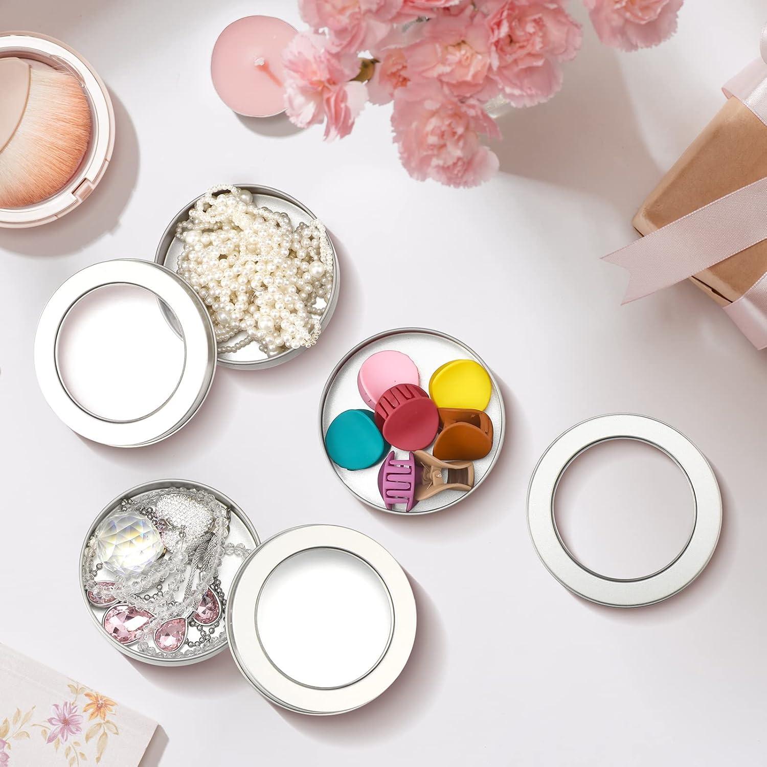 Latas de Metal Redondas 4 oz TecUnite - 24 Piezas para Especias