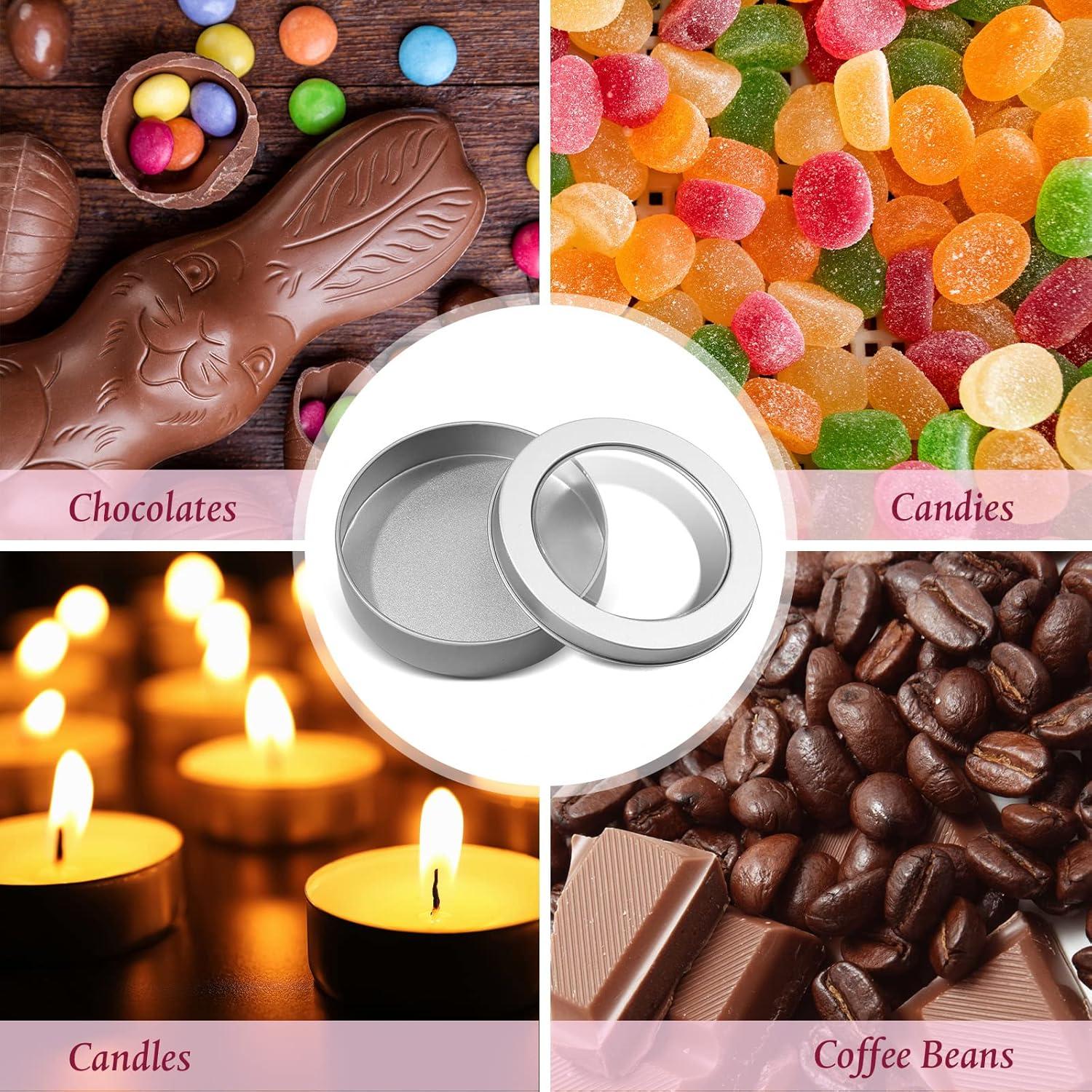 Latas de Metal Redondas 4 oz TecUnite - 24 Piezas para Especias