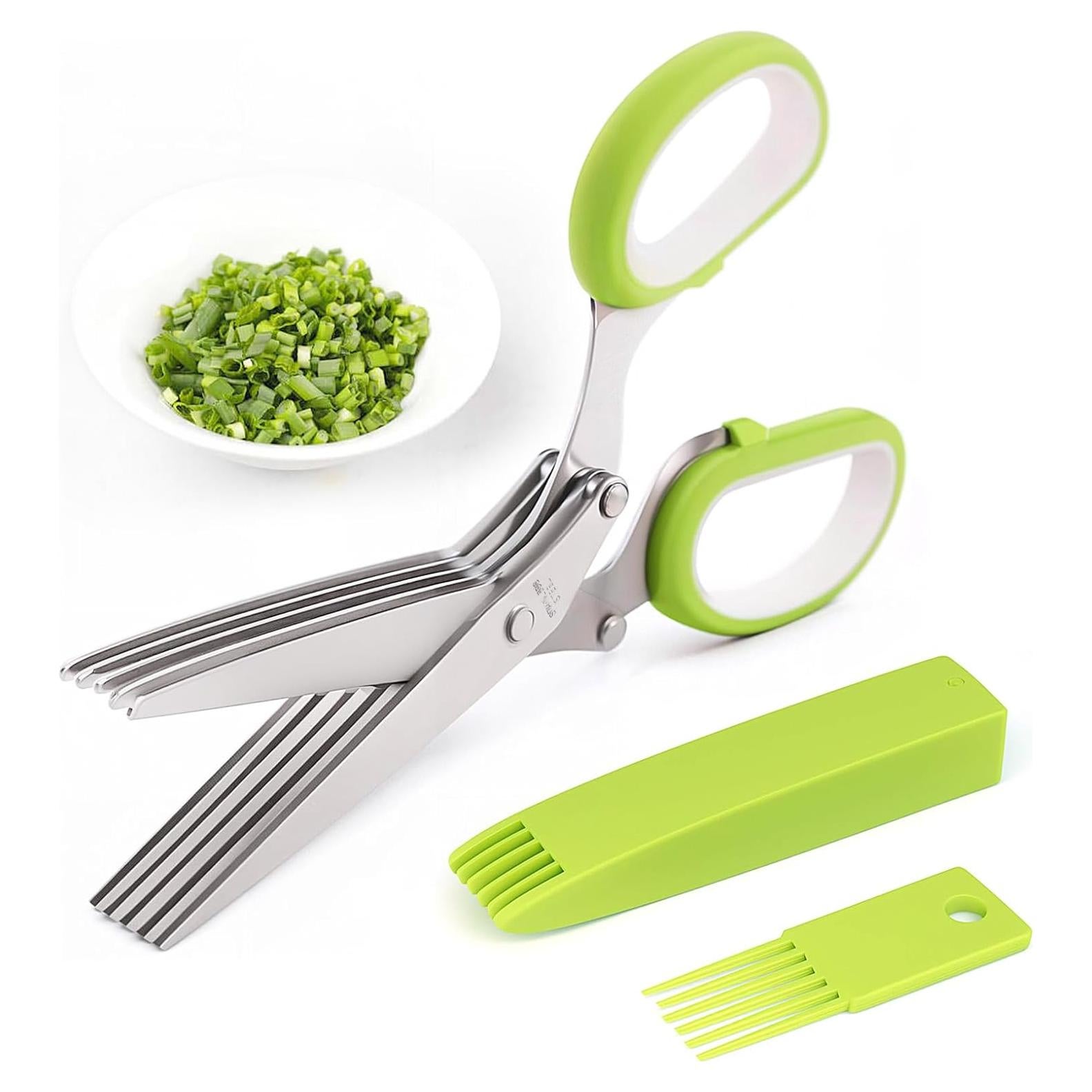 Tijeras de Hierbas HZXSDEG con 5 Cuchillas de Acero Inoxidable