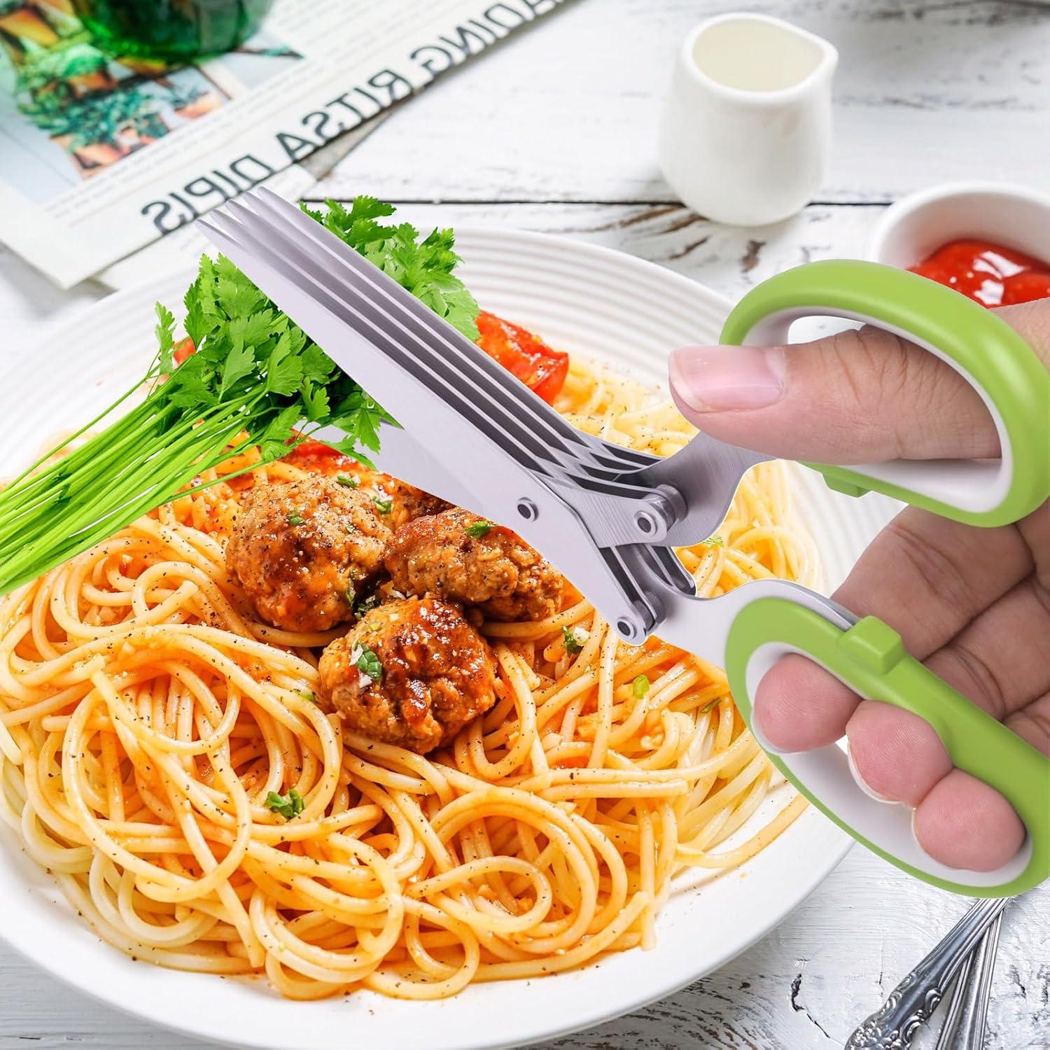 Tijeras de Hierbas HZXSDEG con 5 Cuchillas de Acero Inoxidable