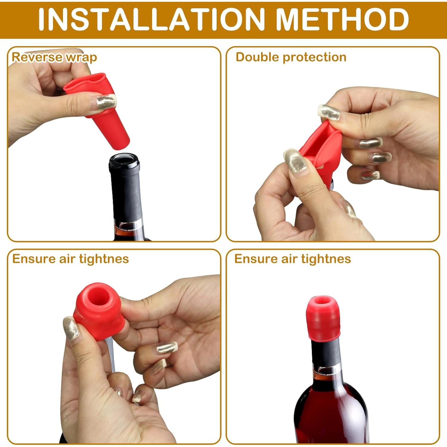 8 Tapones de Silicona Reutilizables para Botellas de Vino CANIPHA